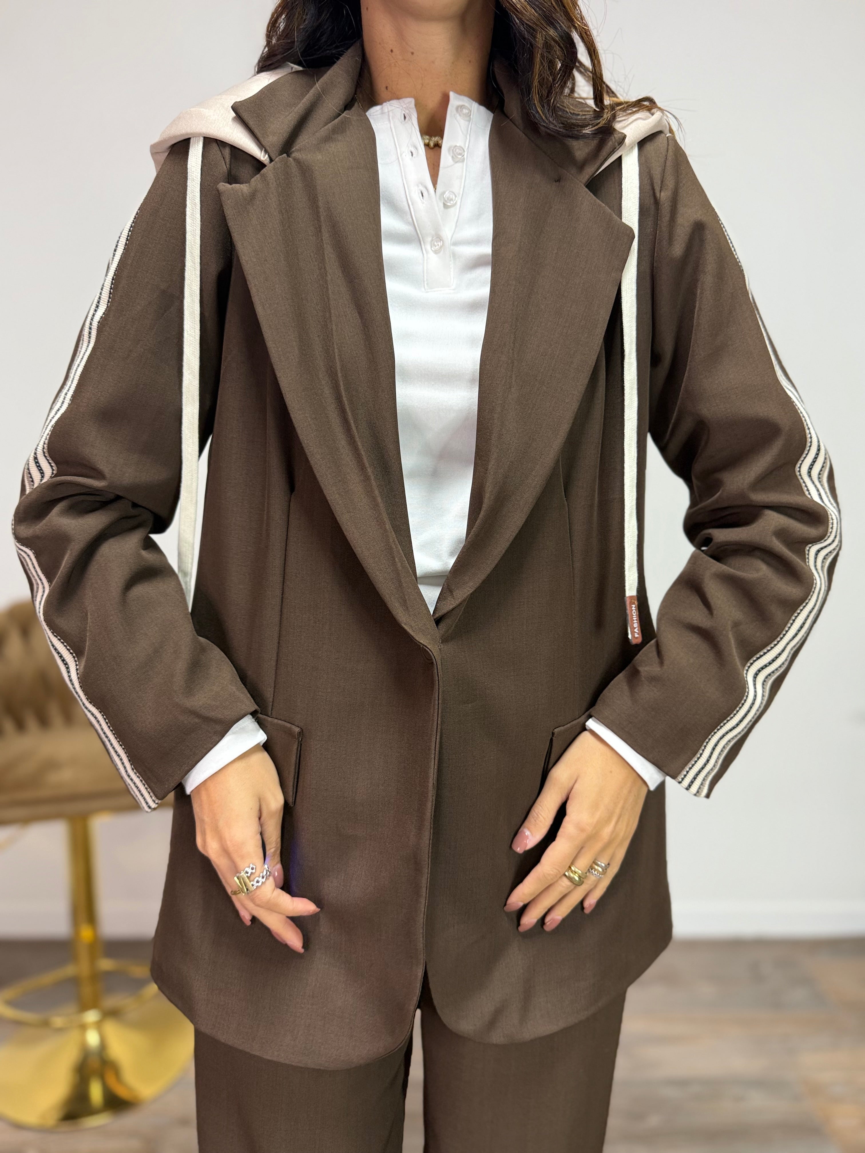 Tailleur New Jersey Marrone