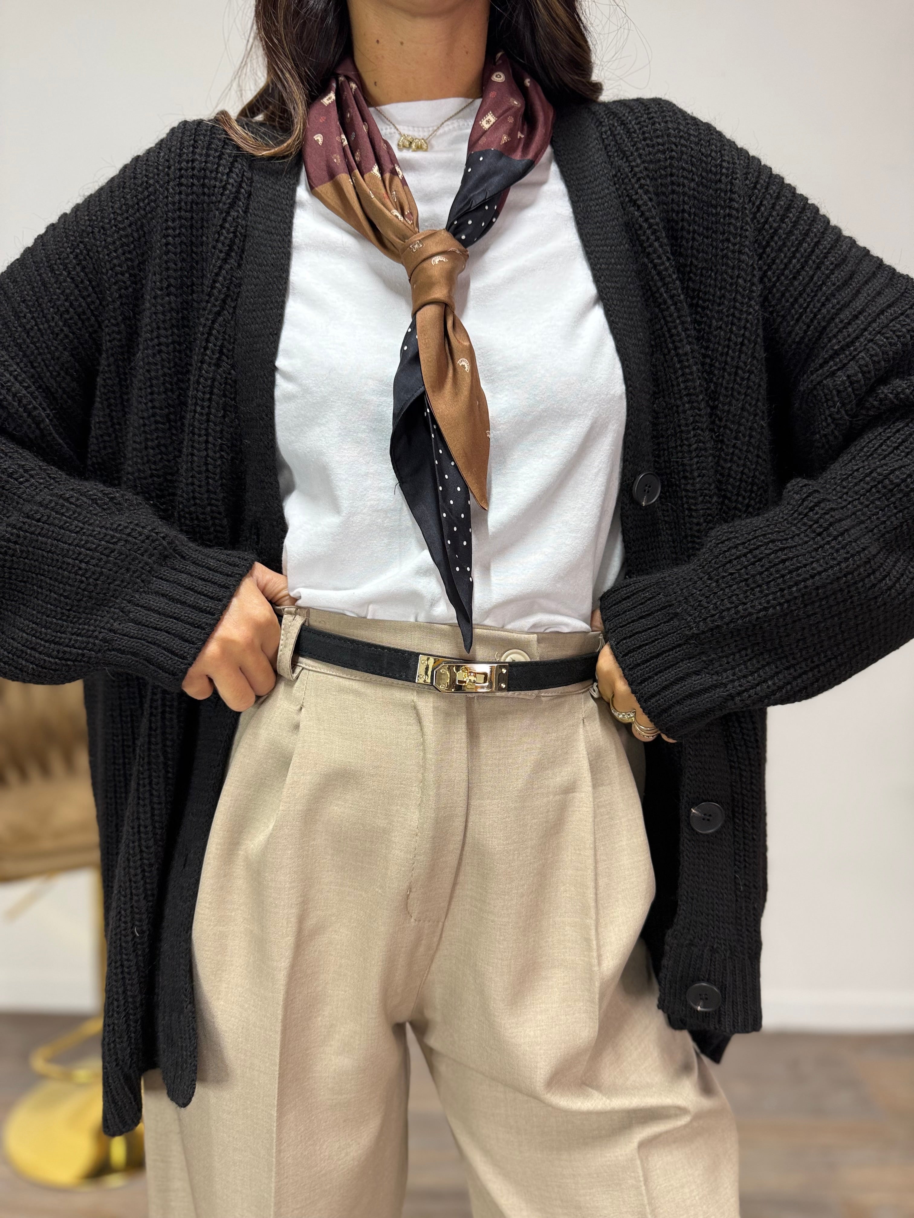 Cardigan Foulard LUMINA Nero