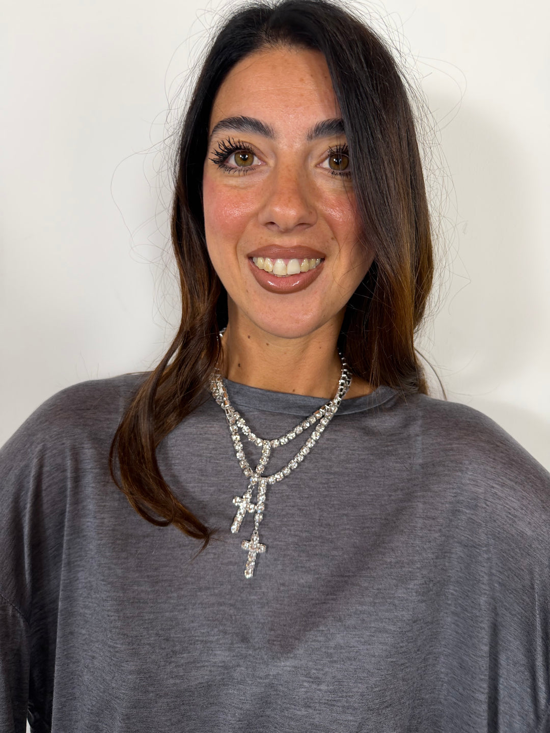 Collana Multicroce Silver