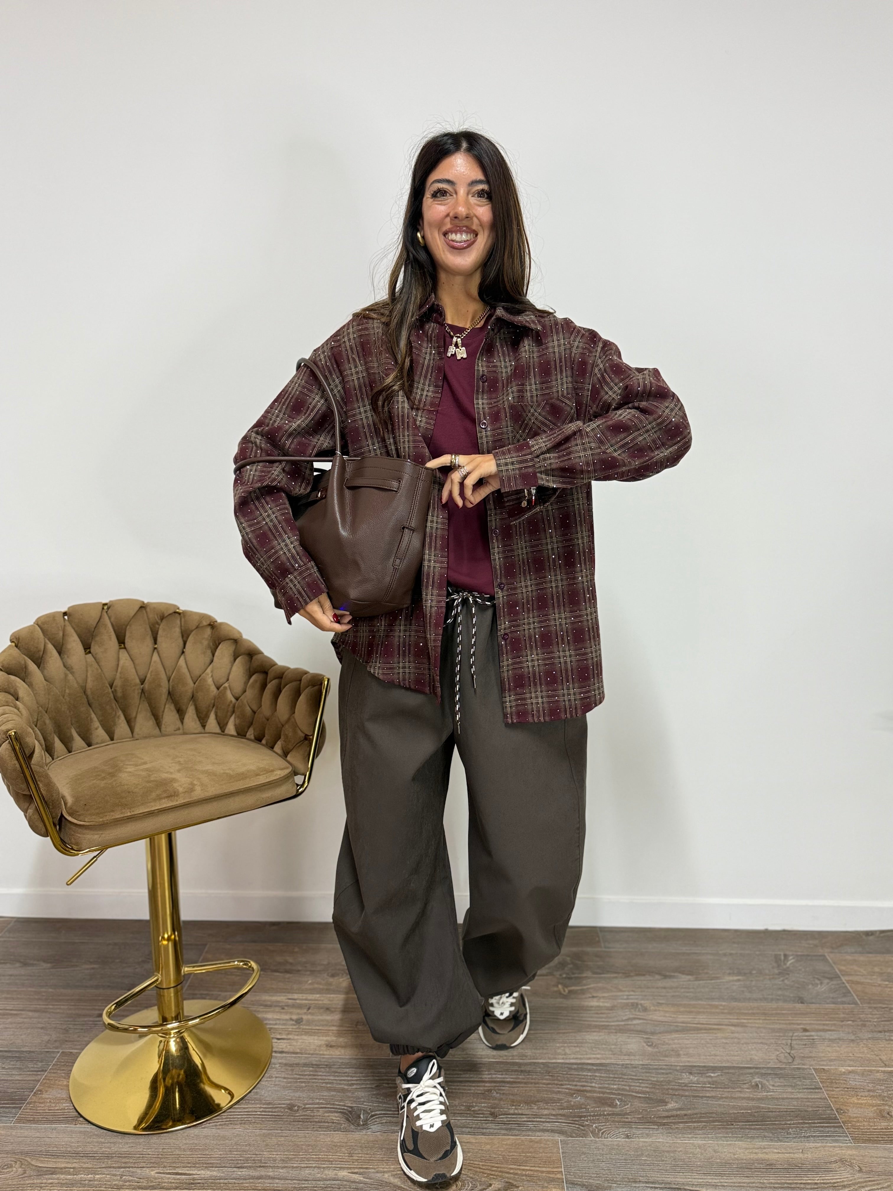 Camicia Tempesta Stellata Bordeaux