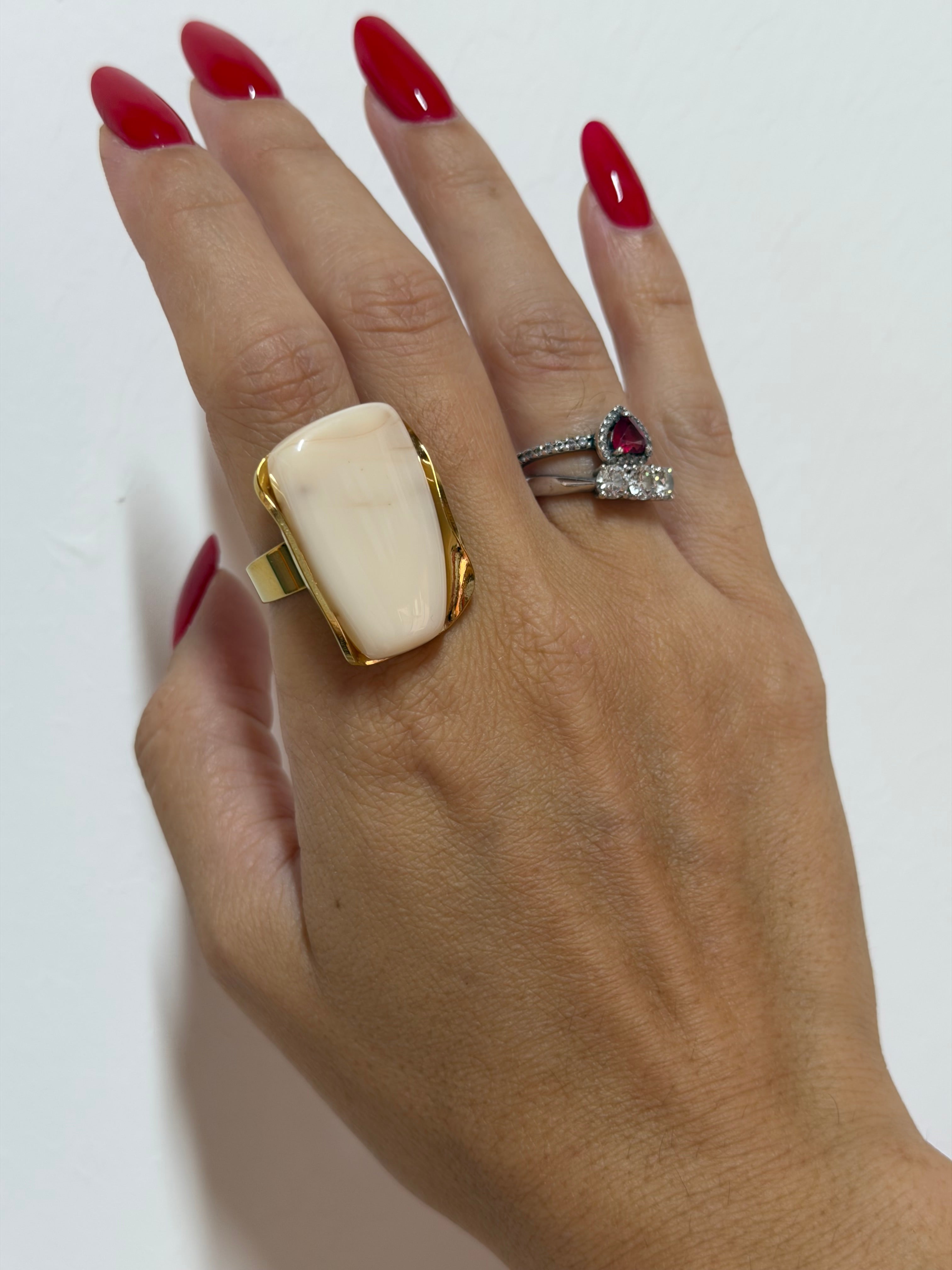 Anello Marmorizzato Beige