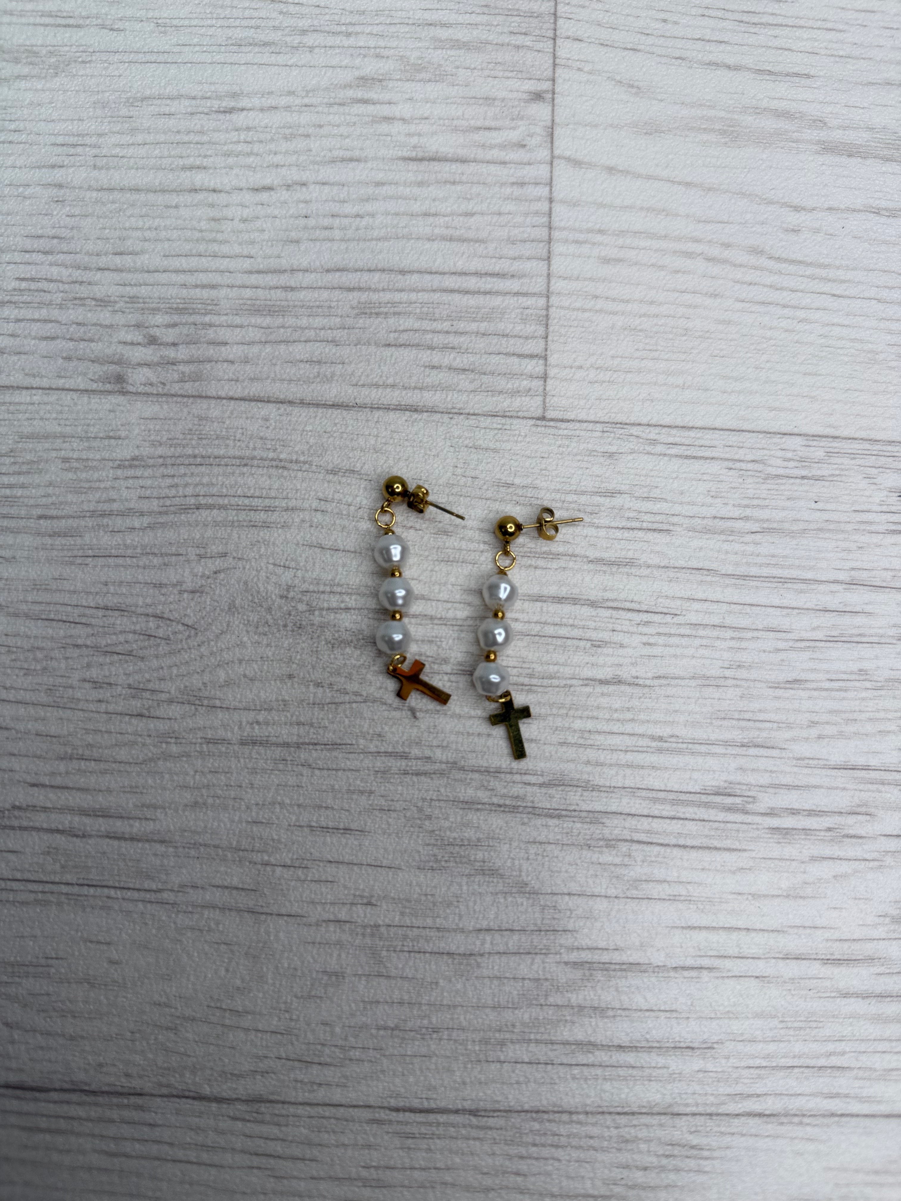 Orecchini Pearly Cross