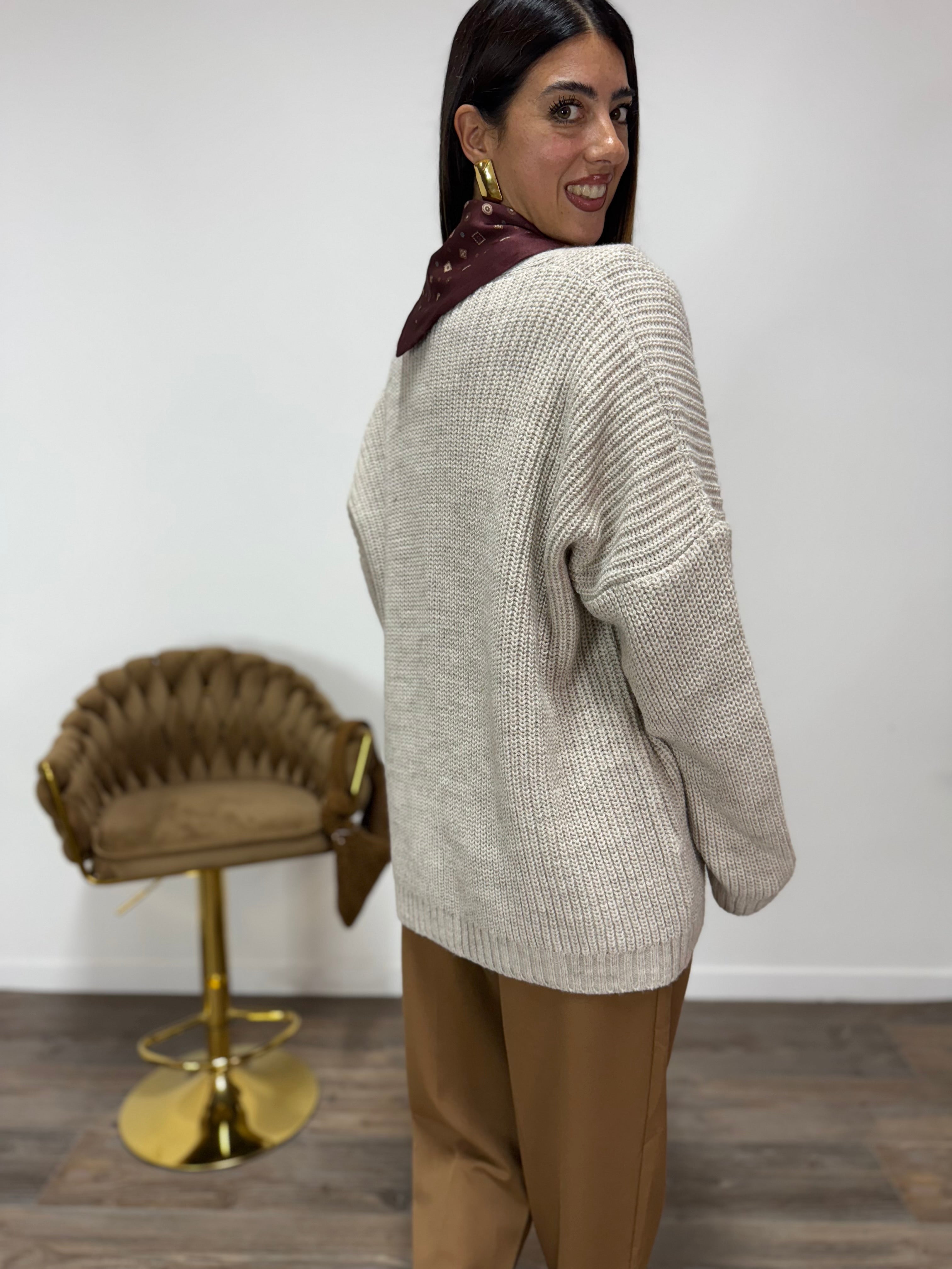 Cardigan Foulard LUMINA Fango