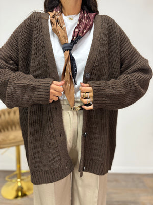 Cardigan Foulard LUMINA Marrone