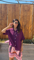 Camicia Puro Lino Magenta