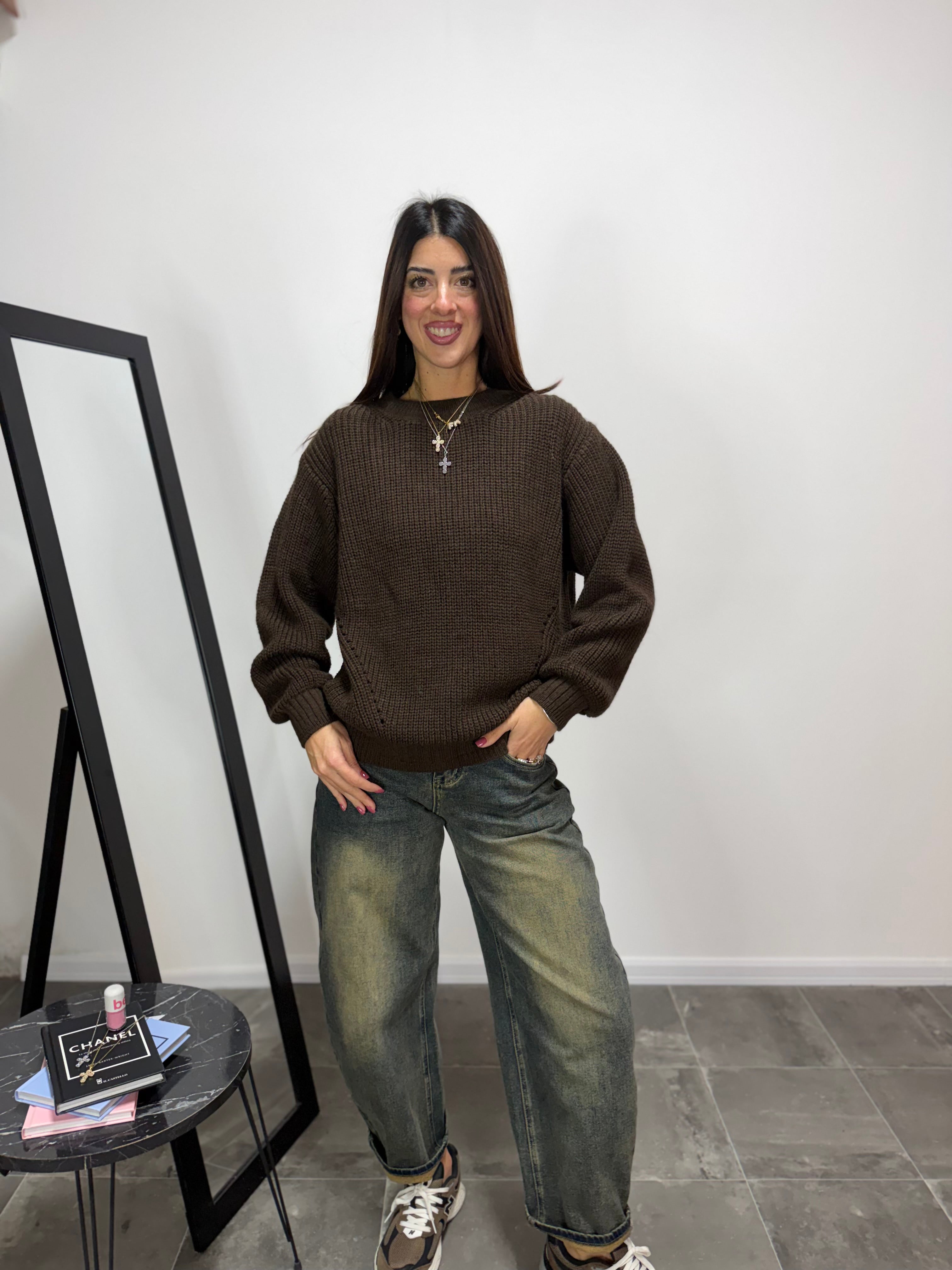 Pull Intreccio LUMINA Marrone