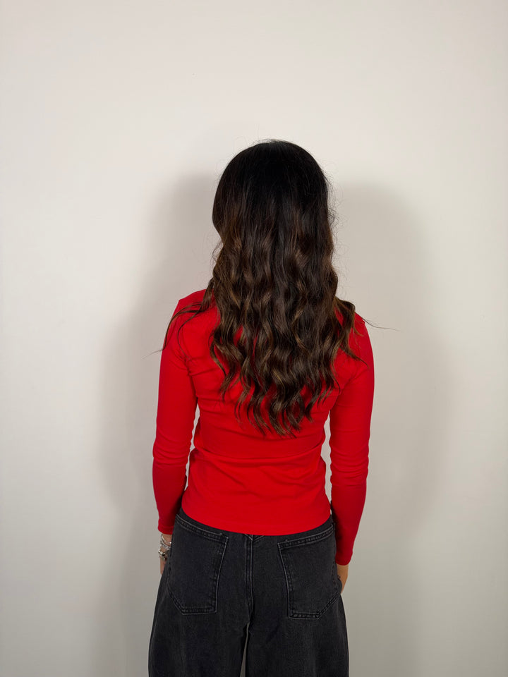 Maglia Bottoncini  LUMINA Rossa
