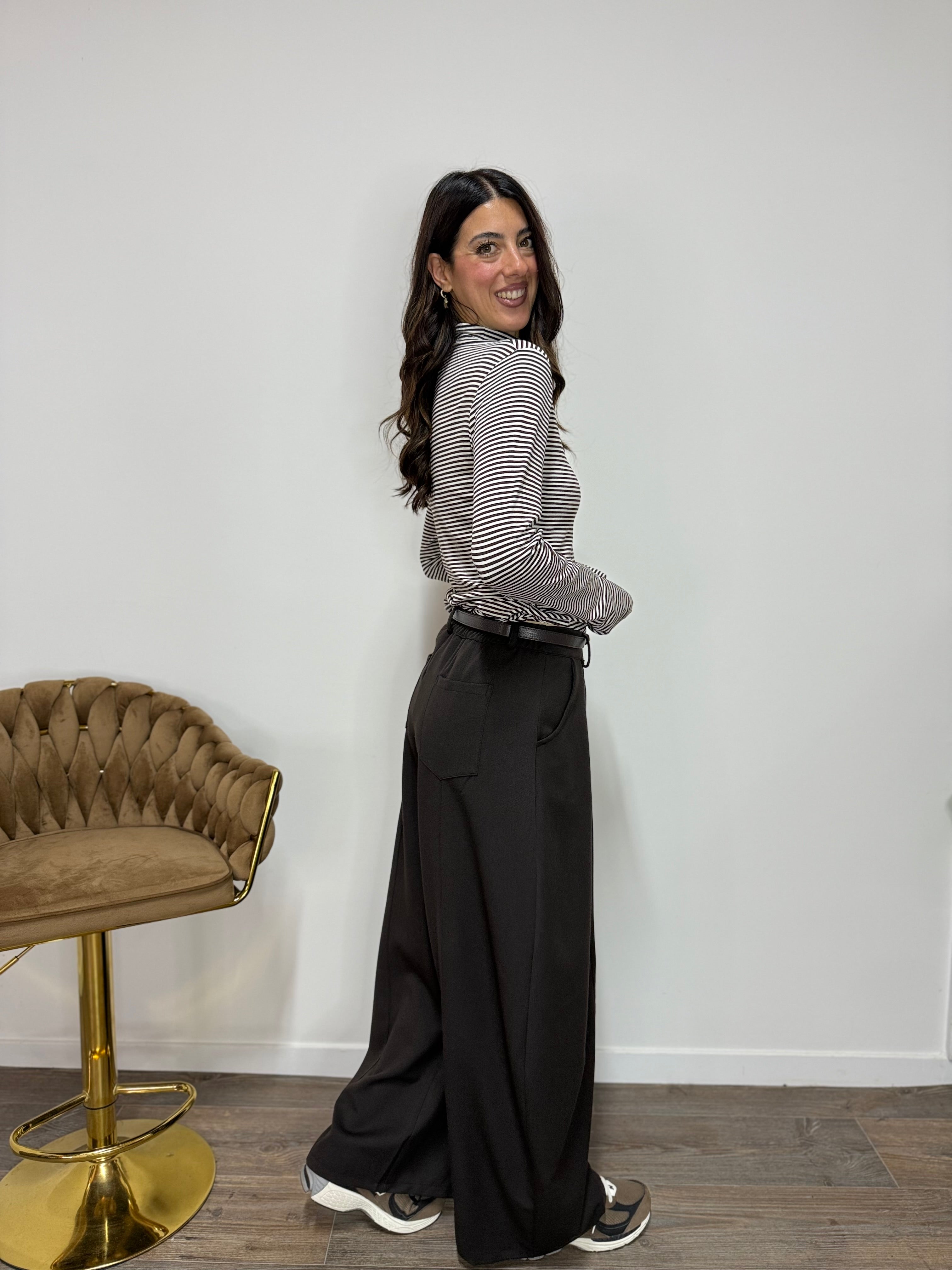 Maglia Ayla Bianca/Marrone