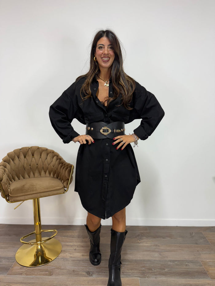 Abito Maxi Denim Black