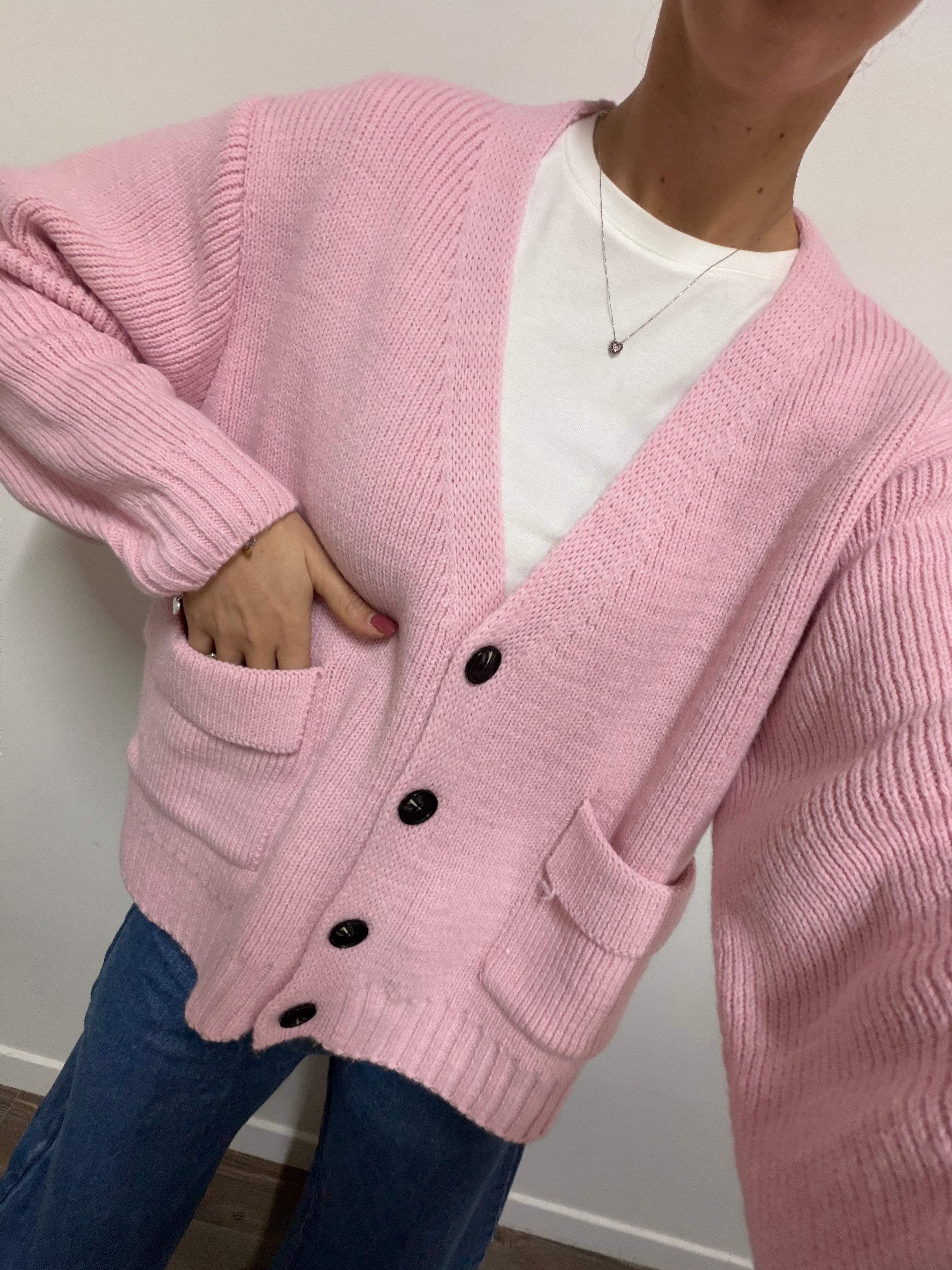Cardigan Pocket LUMINA Rosa
