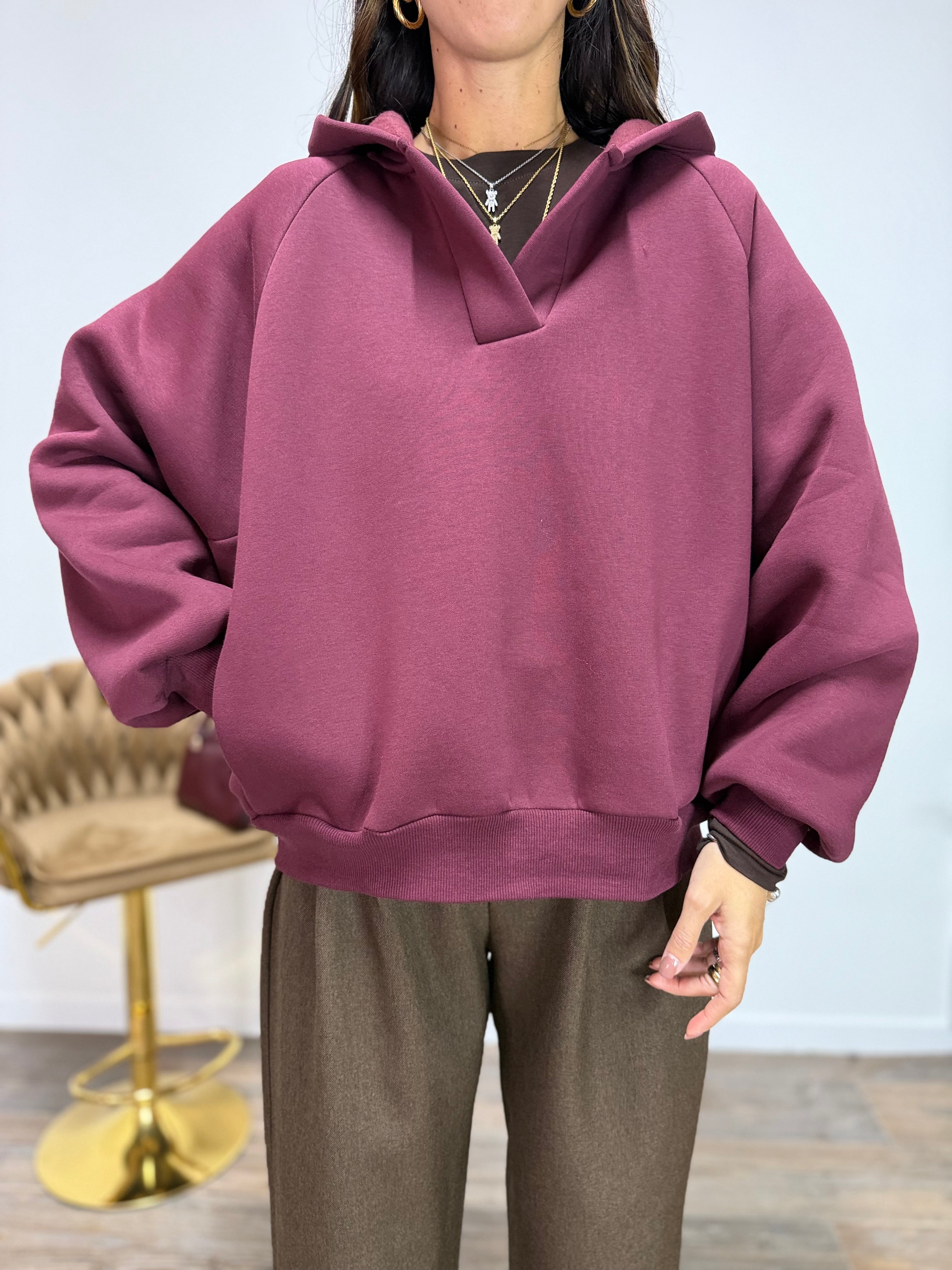 Felpa Puff LUMINA Bordeaux