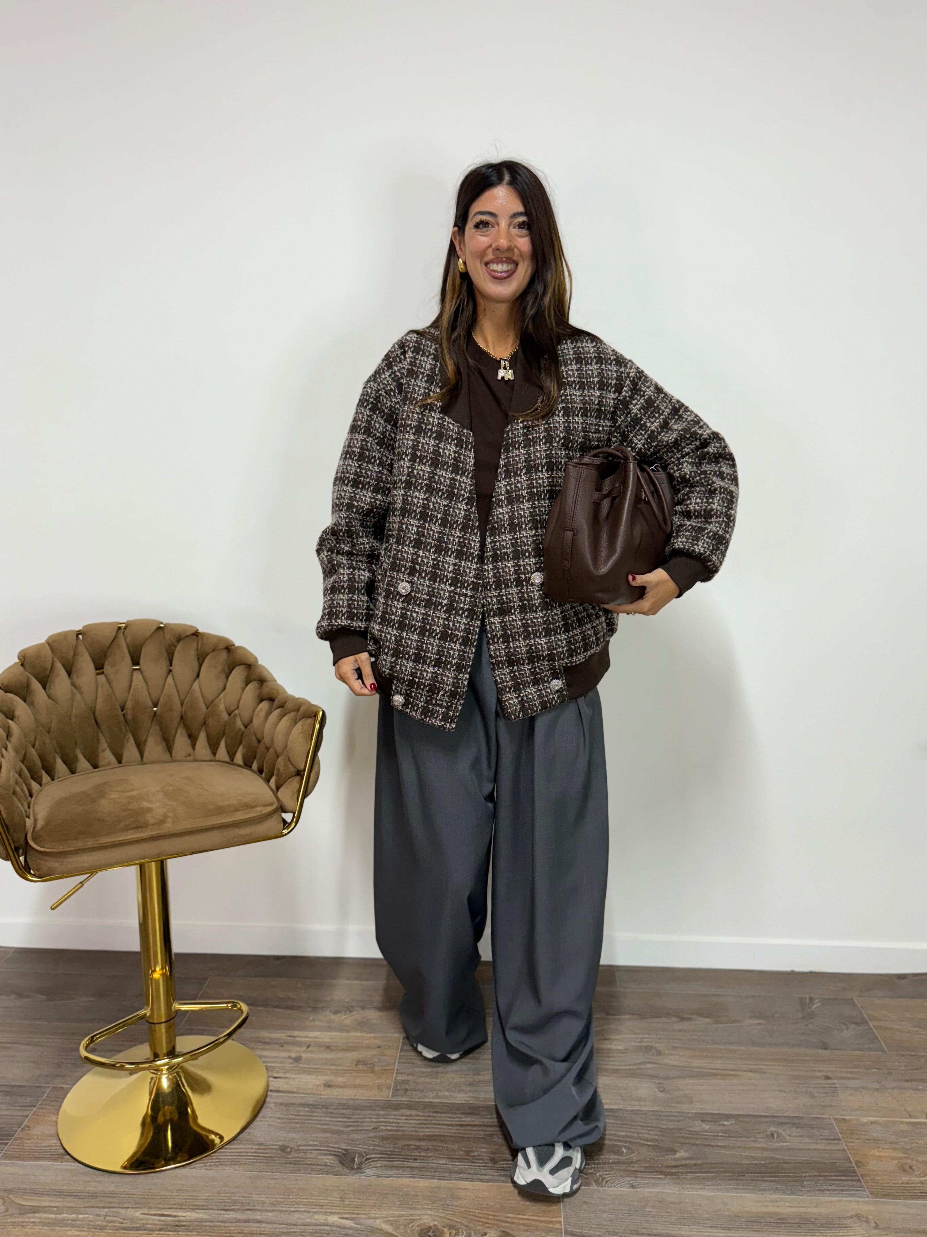 Giacca Tweed LUMINA Brown