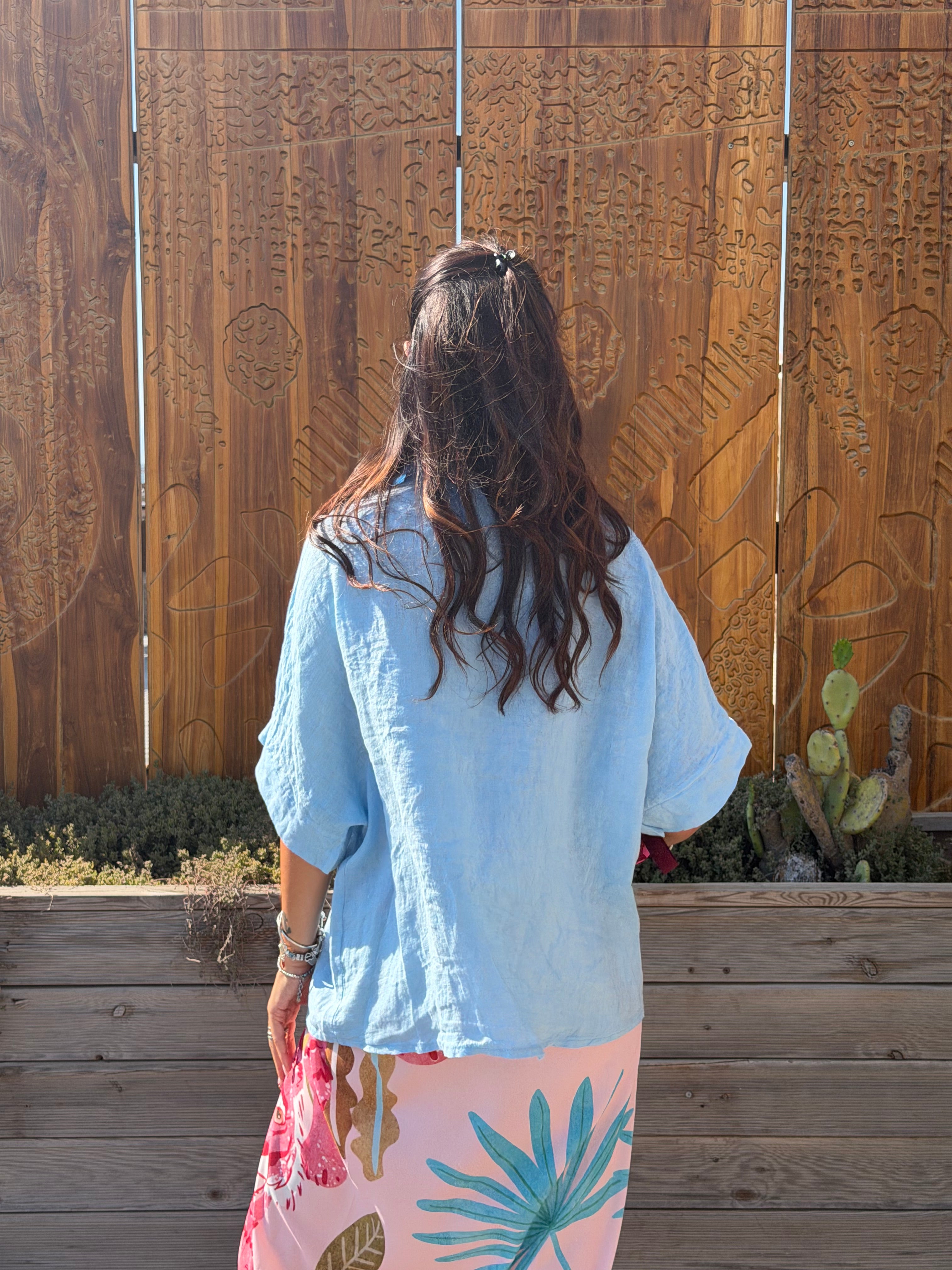 Camicia Puro Lino Azzurra