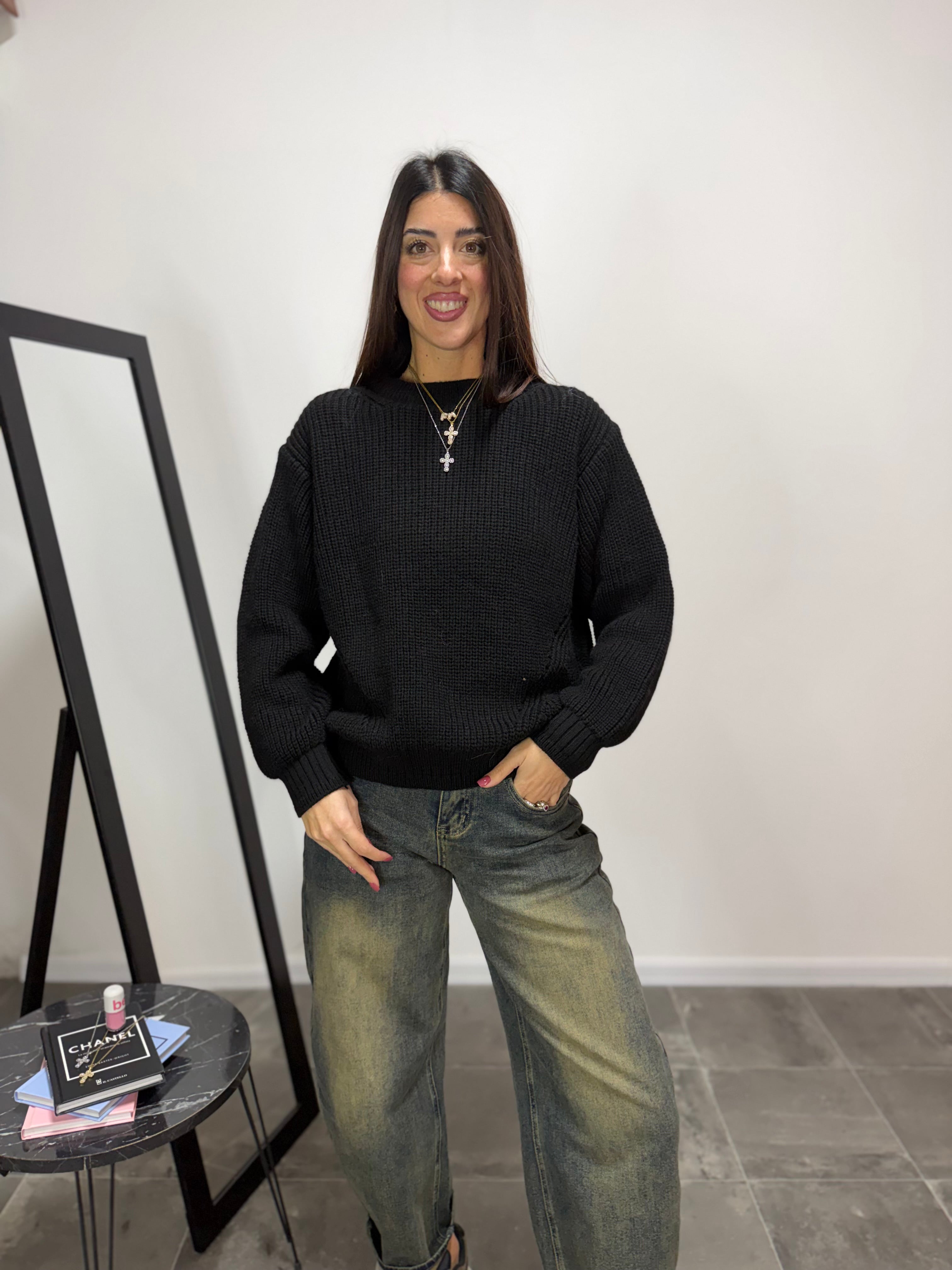 Pull Intreccio LUMINA Nero