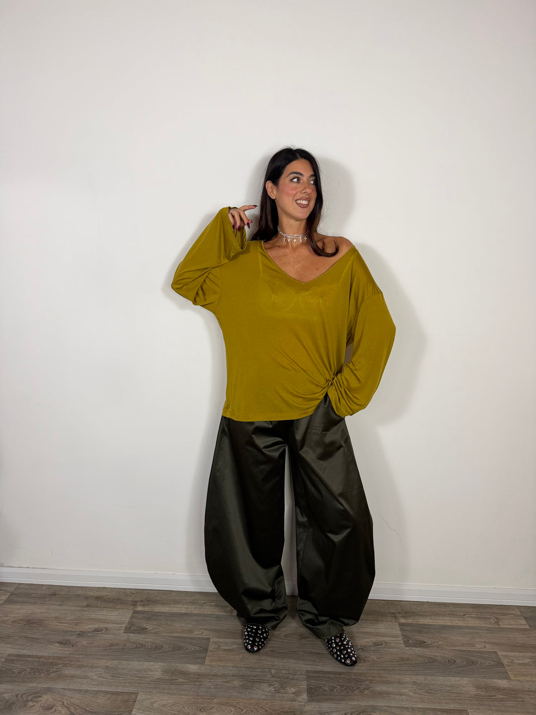Pantalone Delia LUMINA Verde