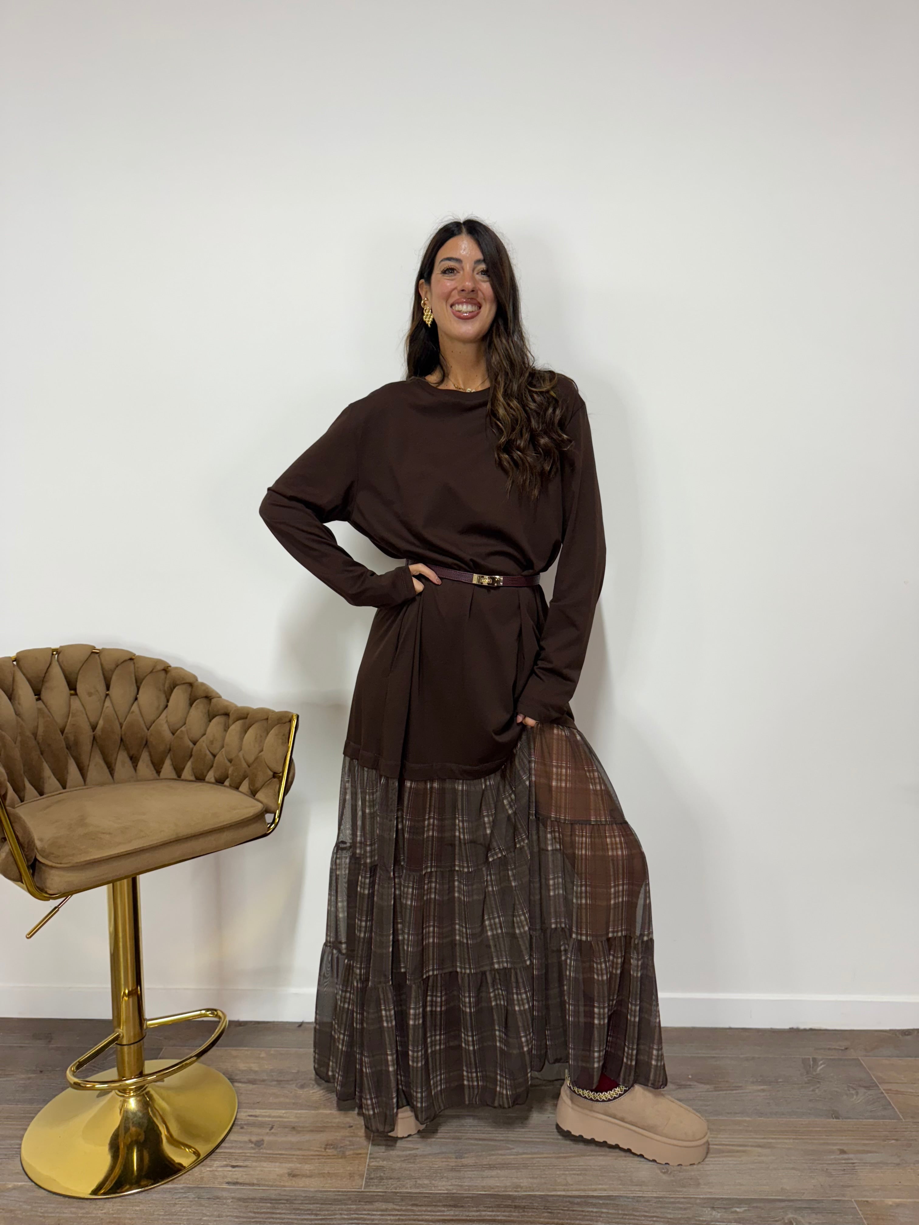 Abito Kilt LUMINA Marrone