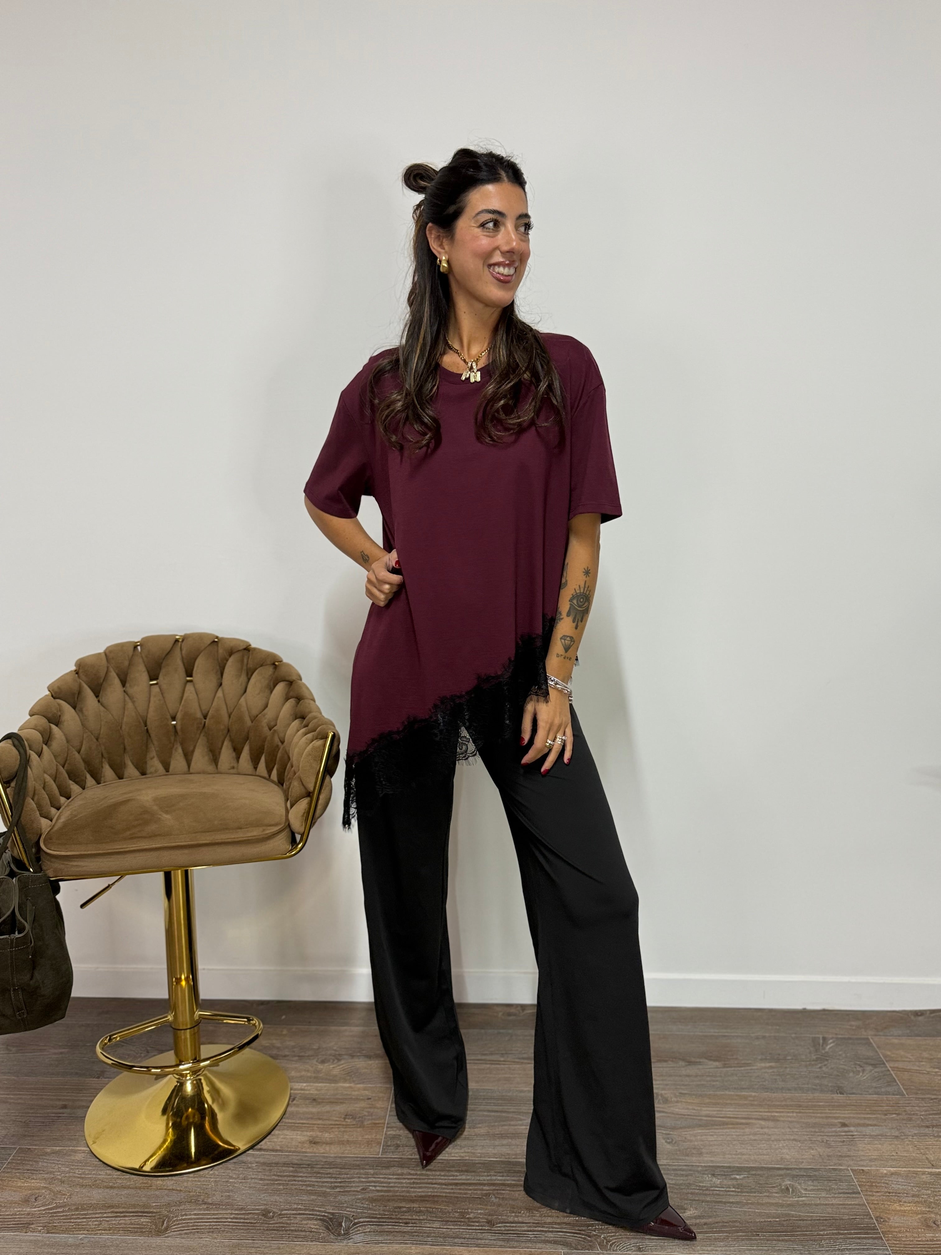 T-Shirt Lingerie LUMINA Bordeaux