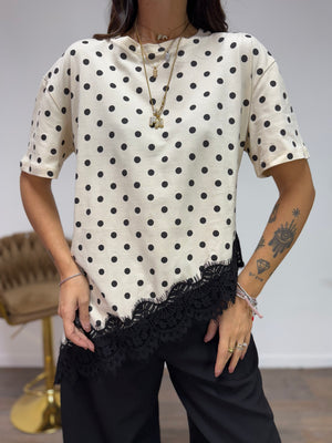 T-Shirt Lingerie Pois LUMINA Beige