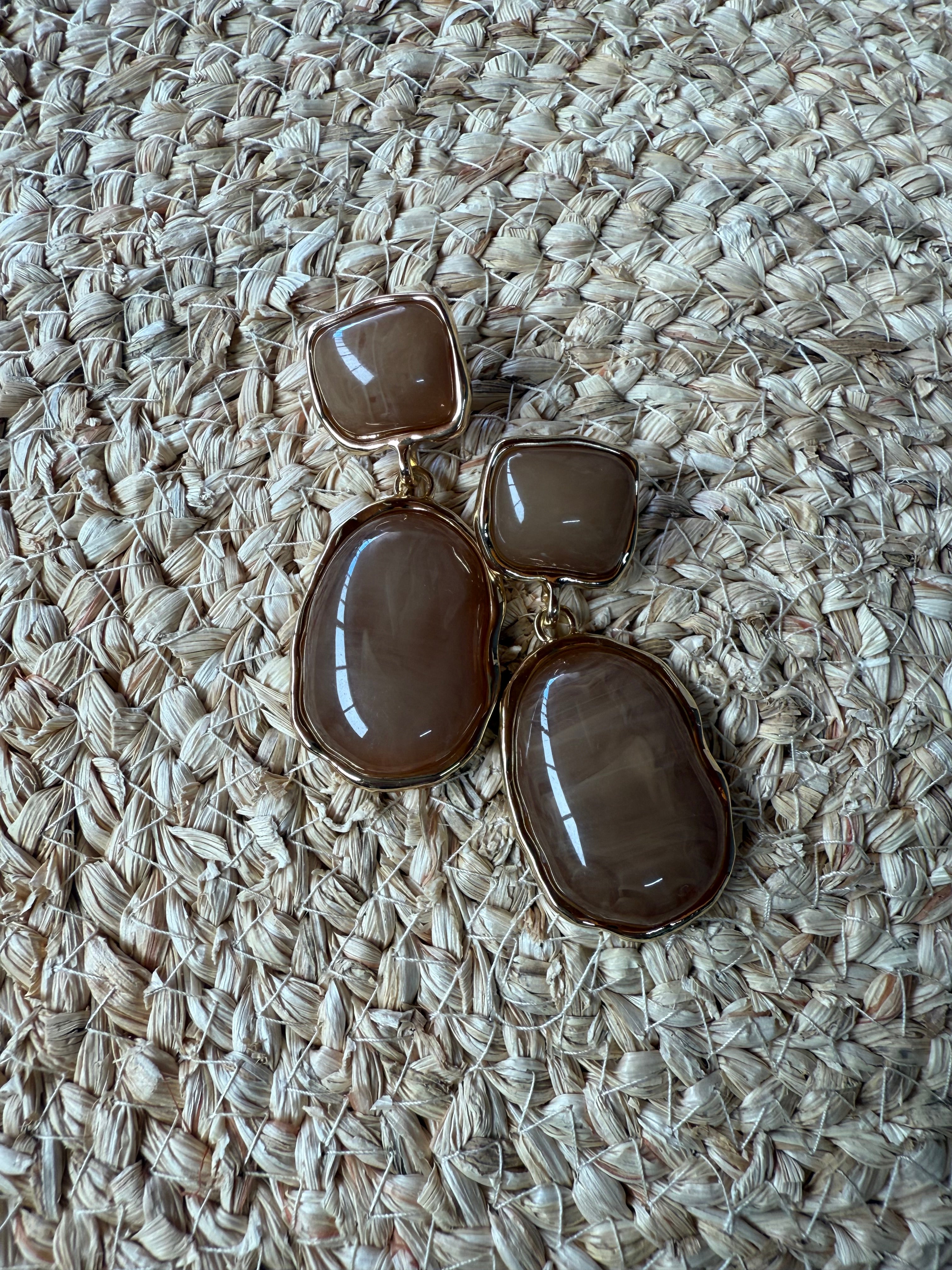 Orecchino Corallo Brown