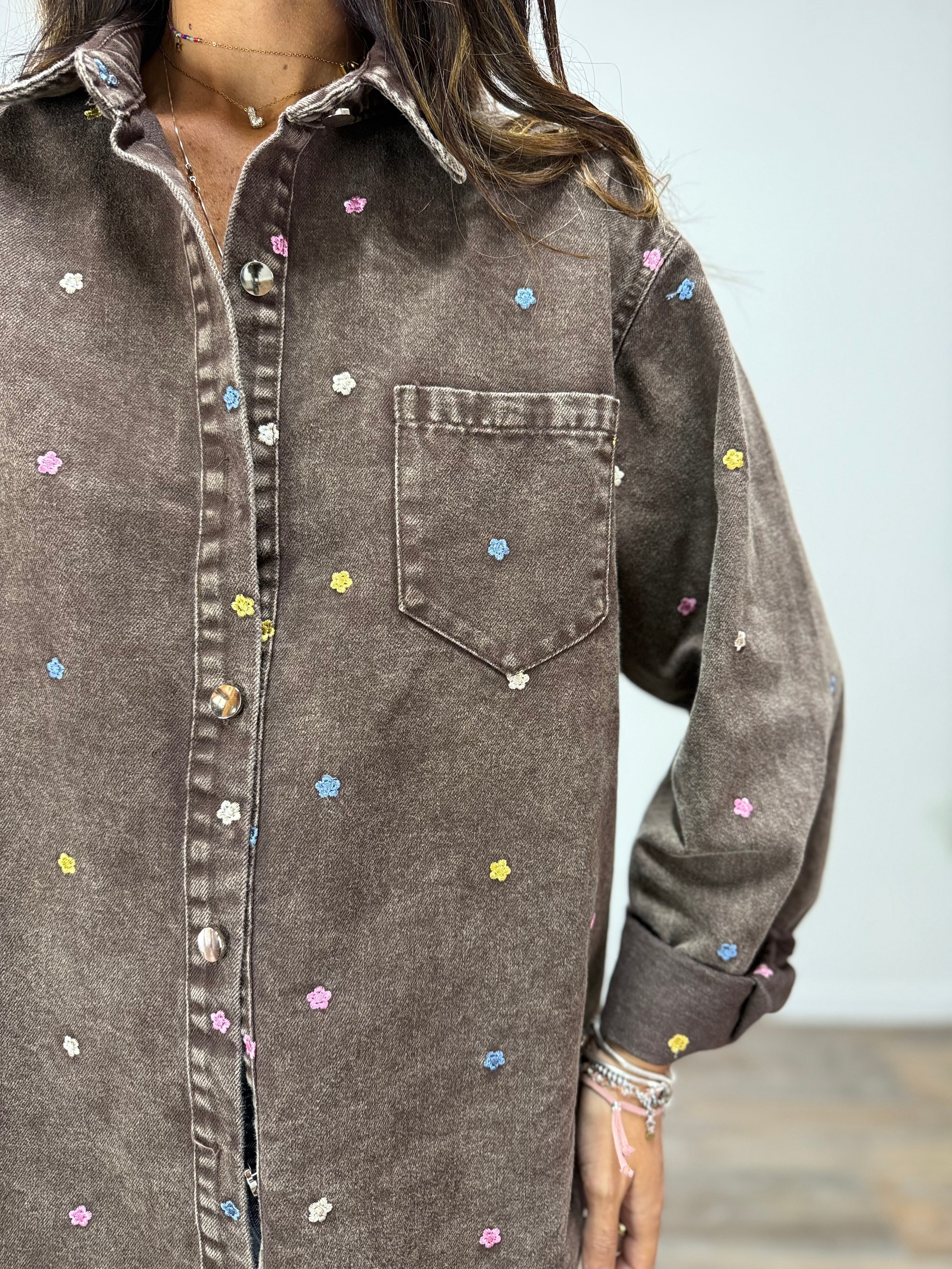 Camicia Flower Brown