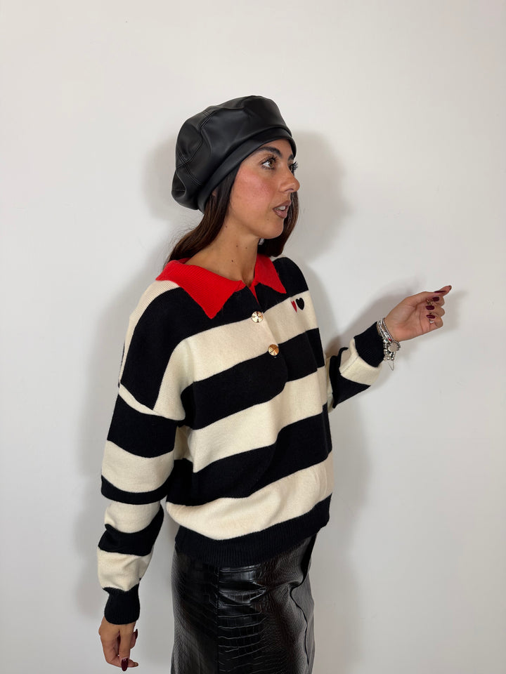 Pull Cuoricini Nero