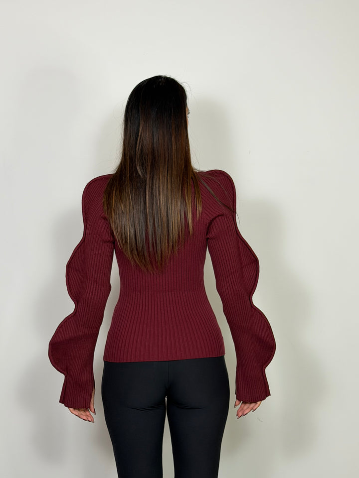 Cardigan Onda Bordeaux