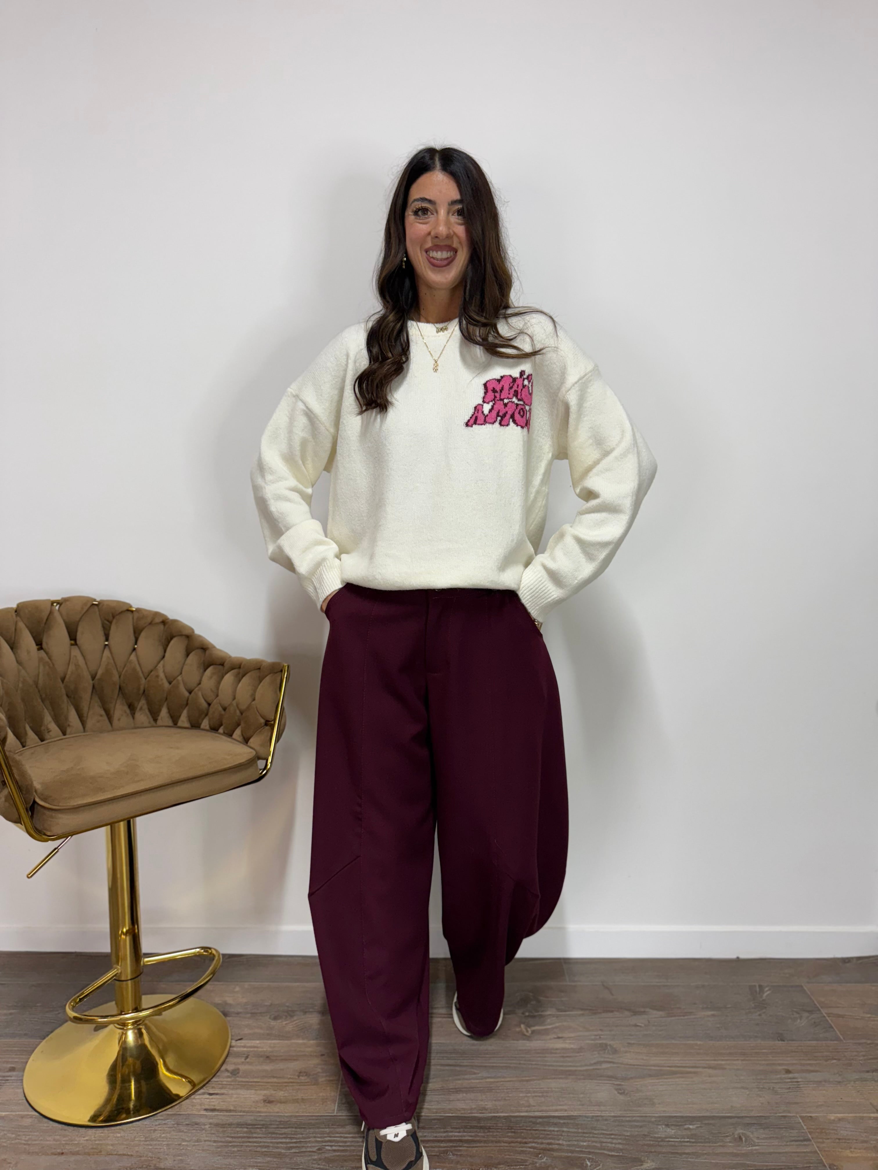 Pantalone Balloon Bordeaux