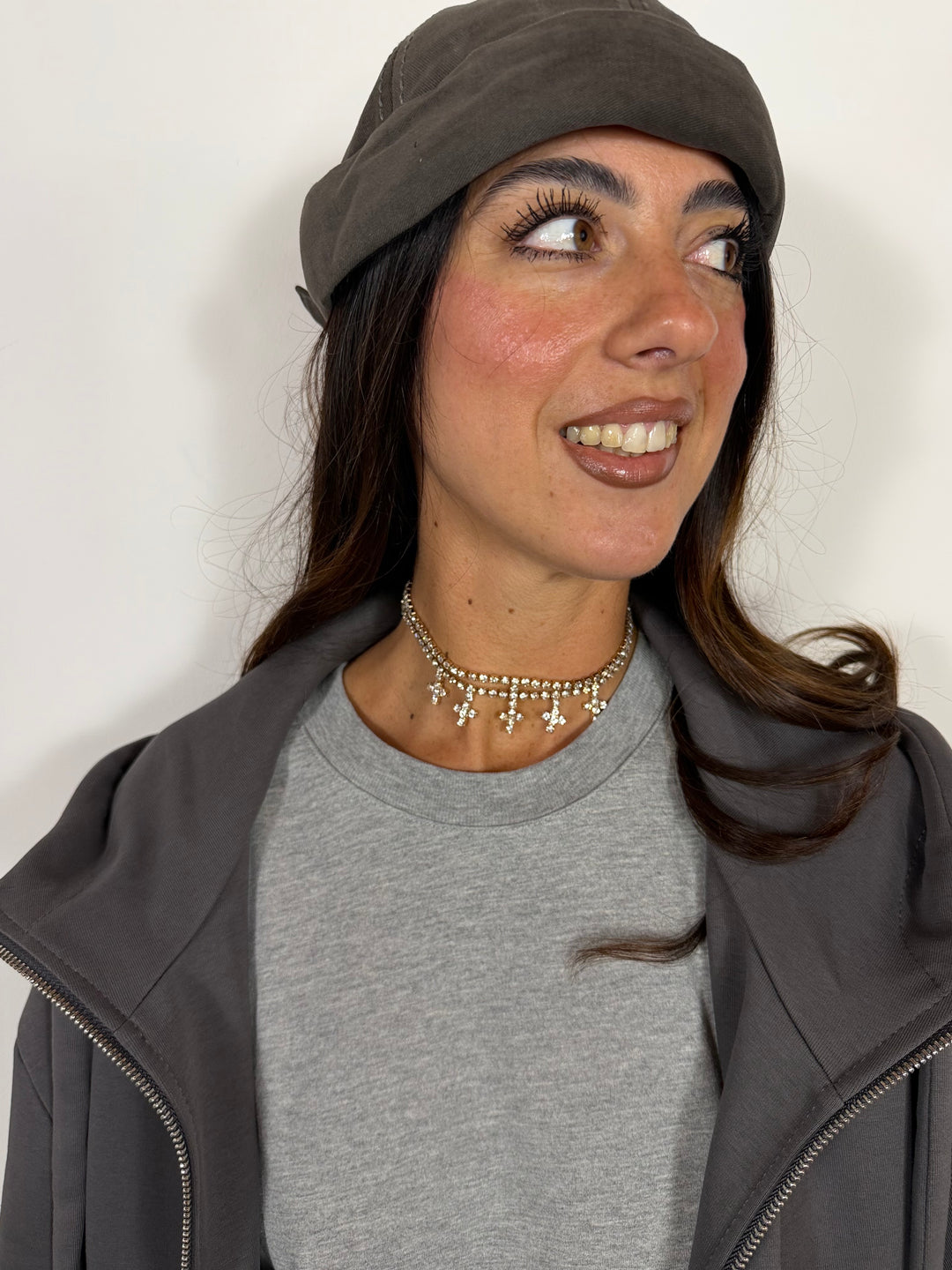Choker Cross Silver