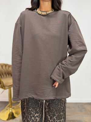 Felpa Super JUST WEST Marrone