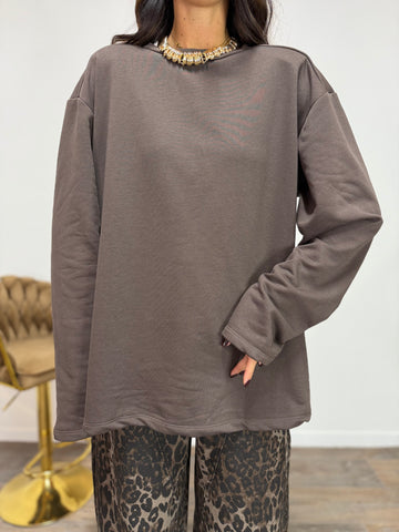 Felpa Super JUST WEST Marrone