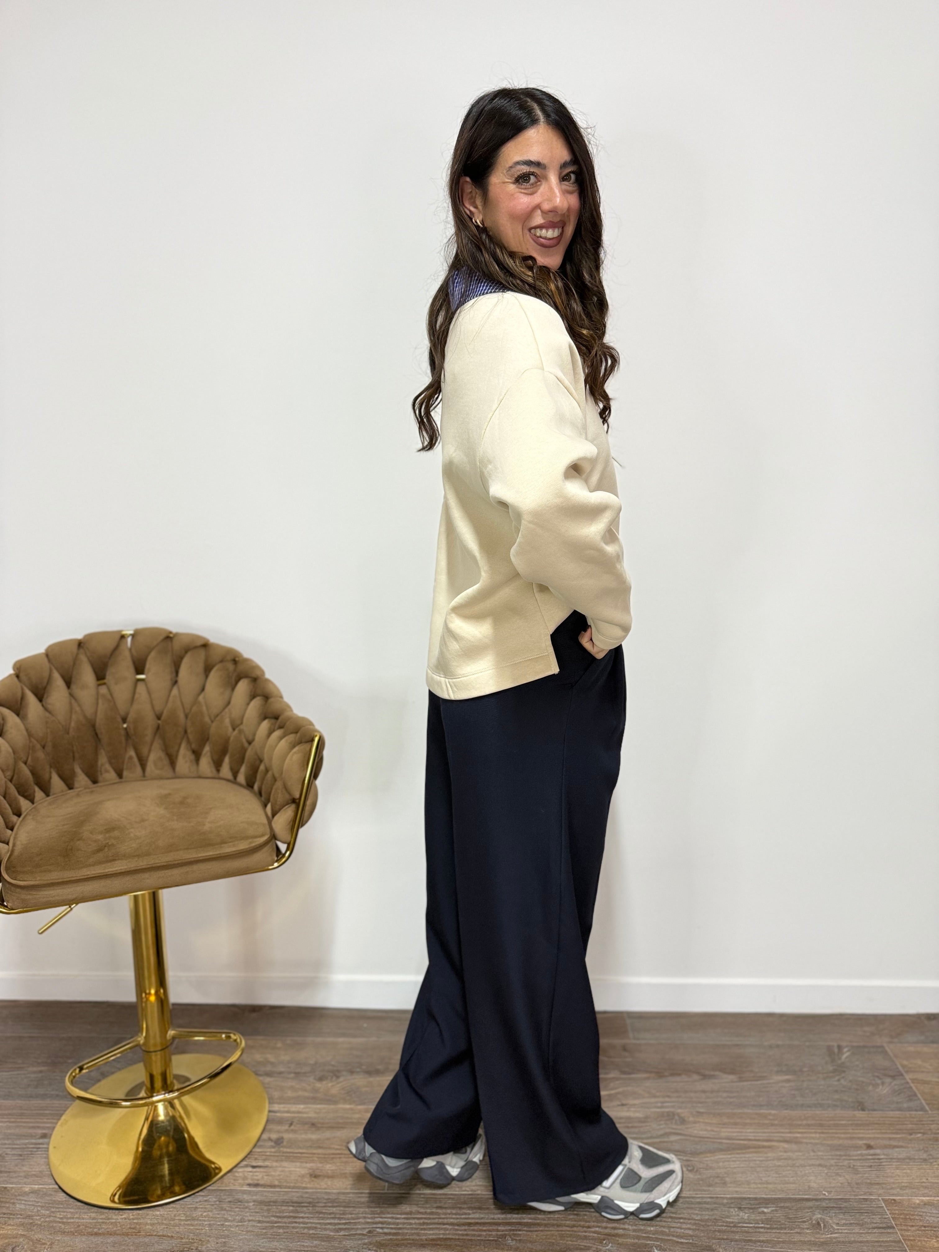 Felpa Camicia LUMINA Panna