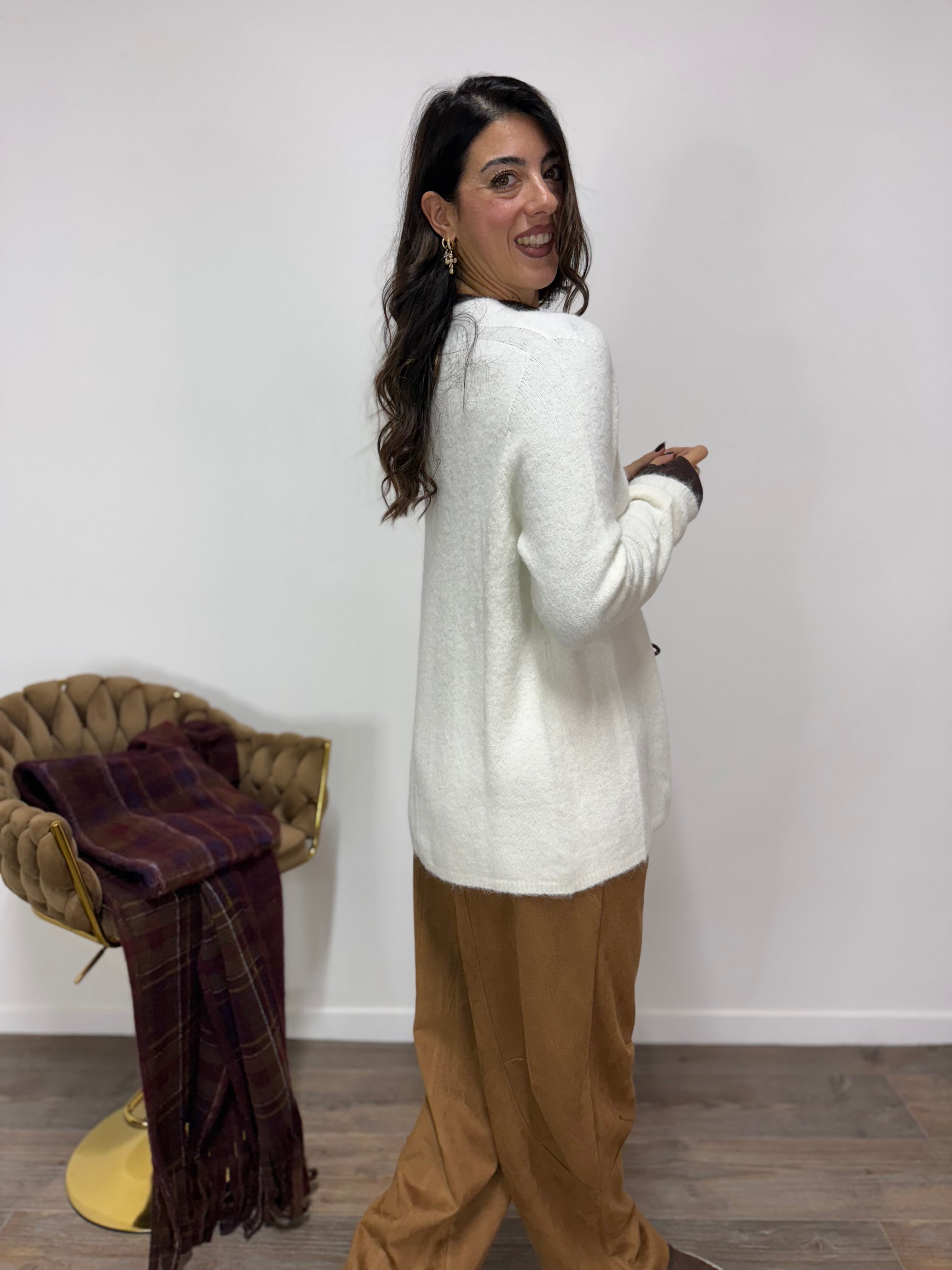 Cardigan Soffice LUMINA Bianco