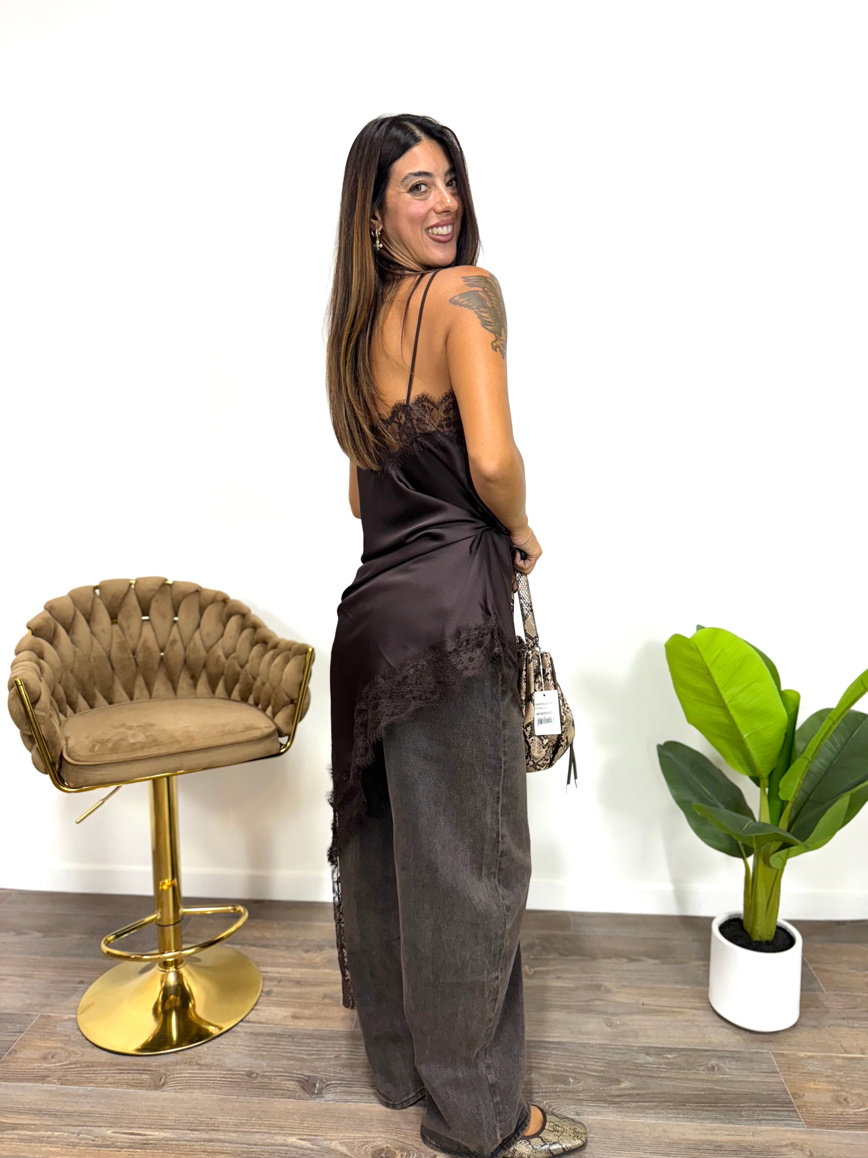 Abito Lingerie Marrone