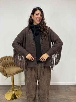 Cardigan Indu Dark Marrone