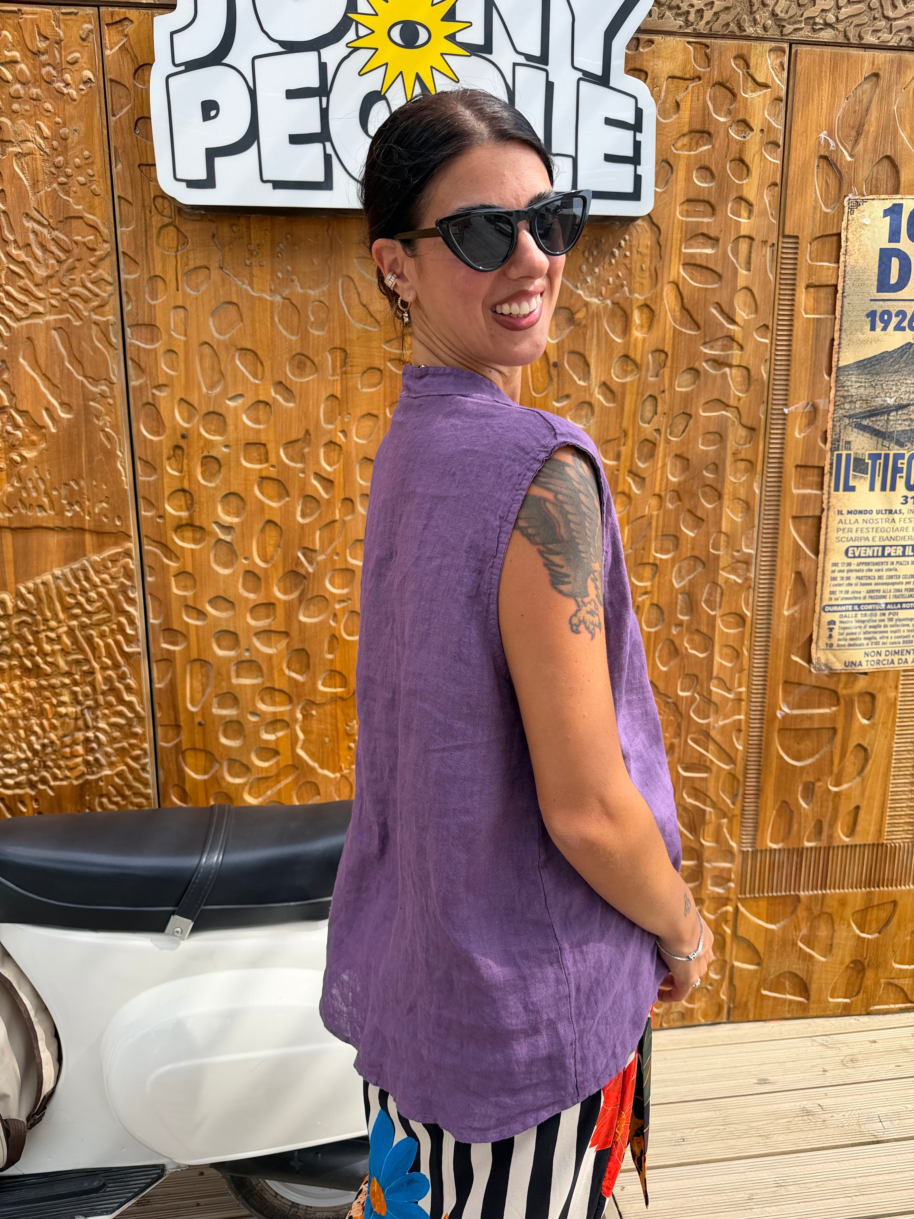 Blusa Puro Lino Viola