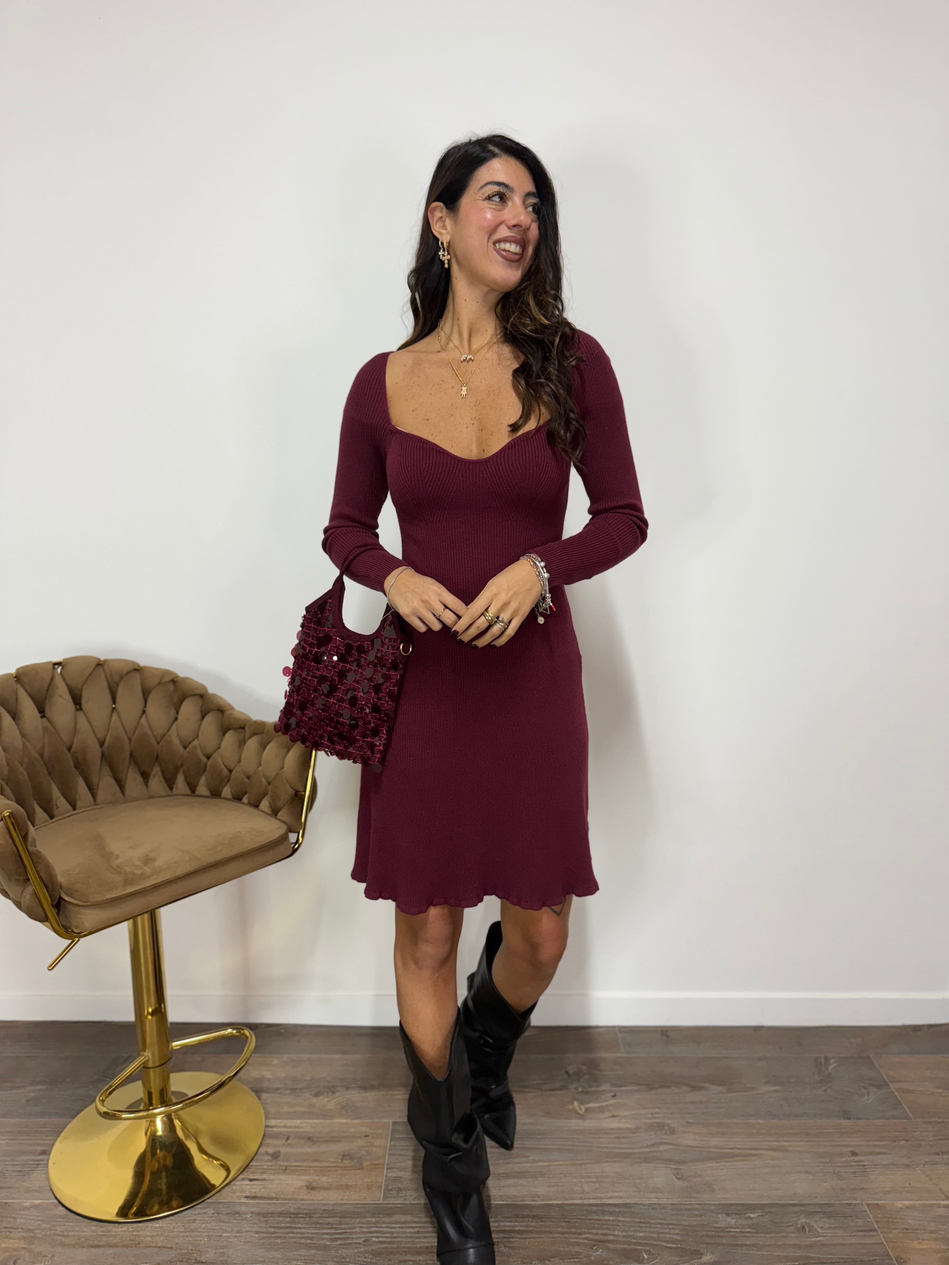 Abito Emily Bordeaux