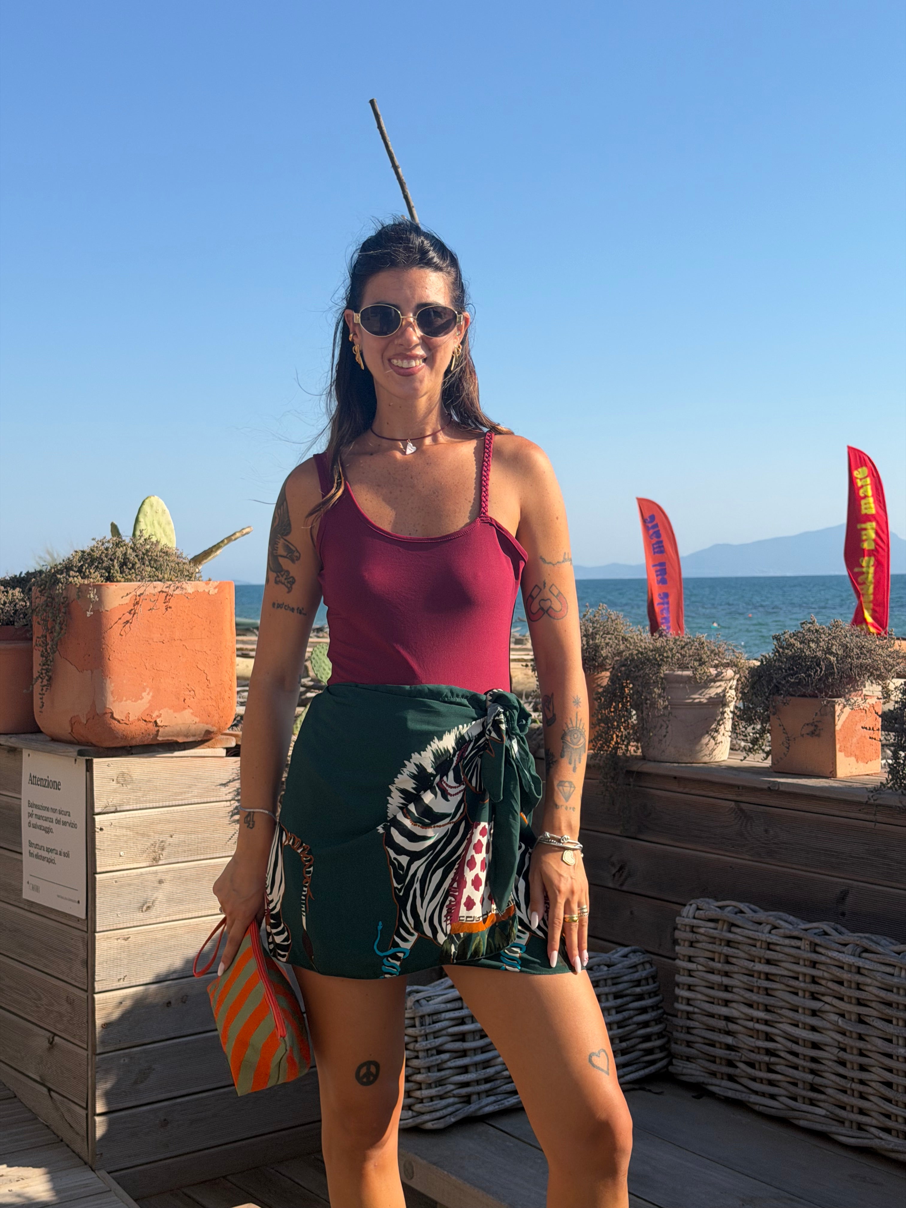Body Mono Treccia Bordeaux