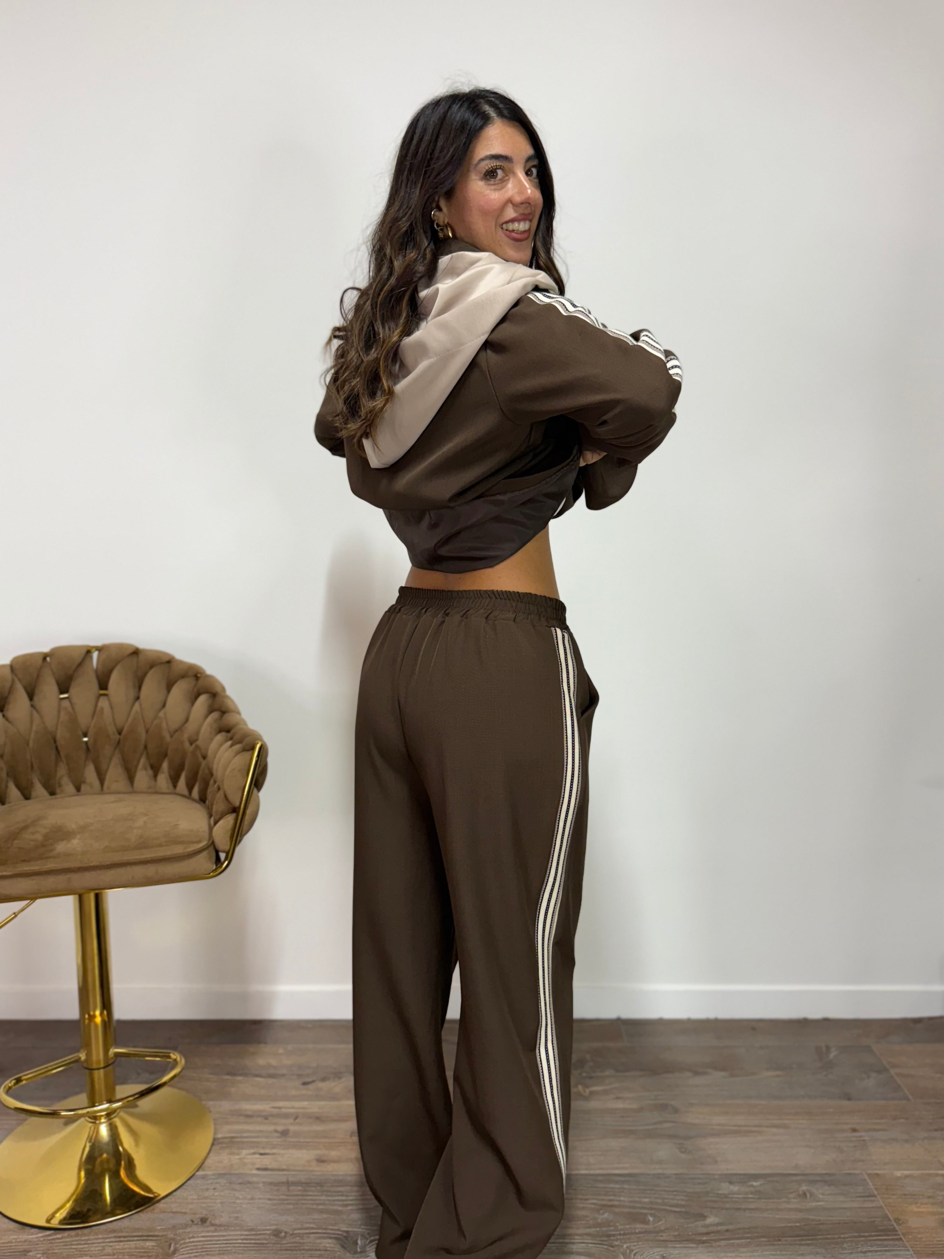 Tailleur New Jersey Marrone