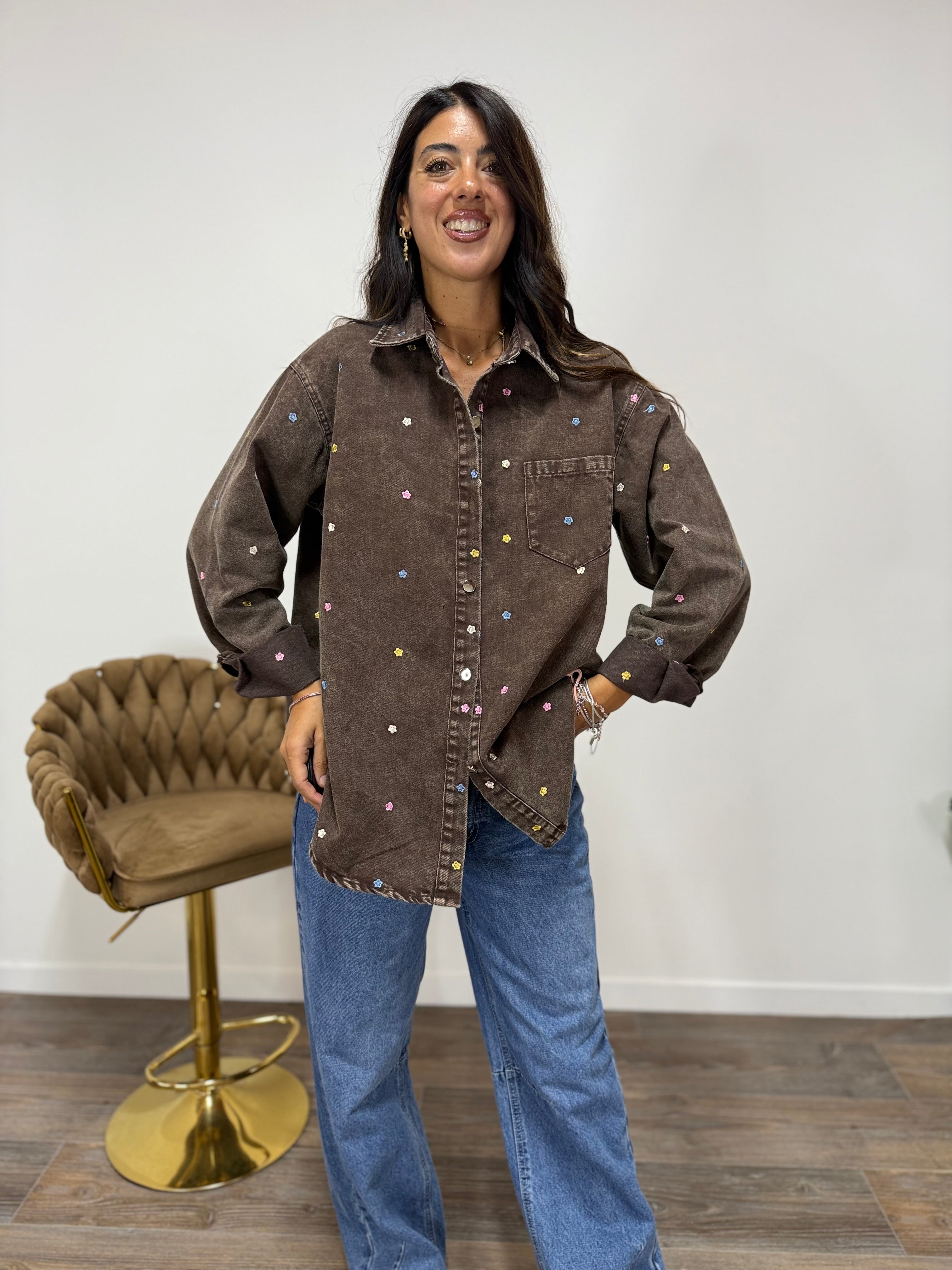 Camicia Flower Brown