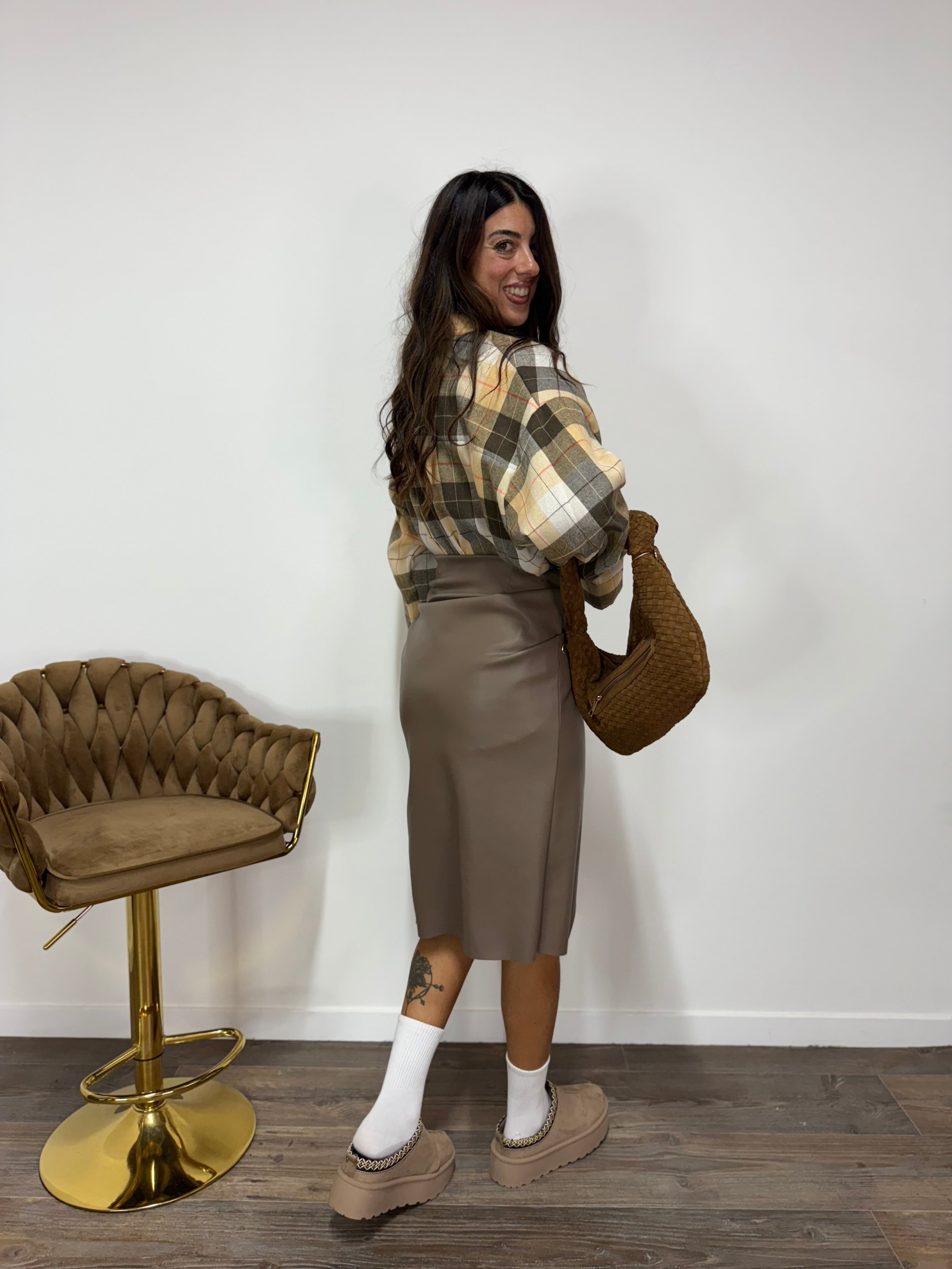 Longuette Leatherette Fango