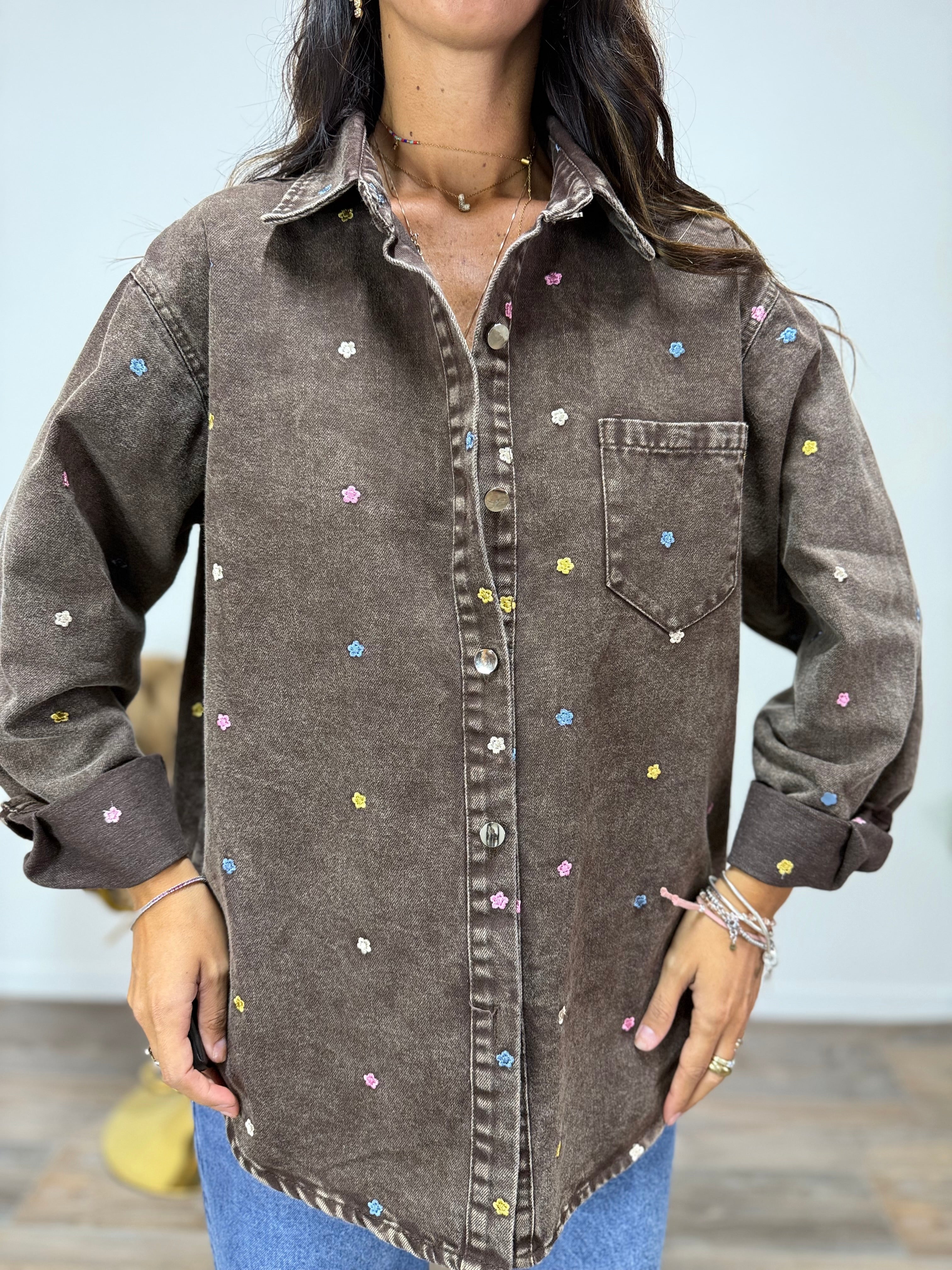 Camicia Flower Brown