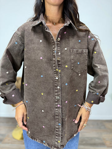 Camicia Flower Brown