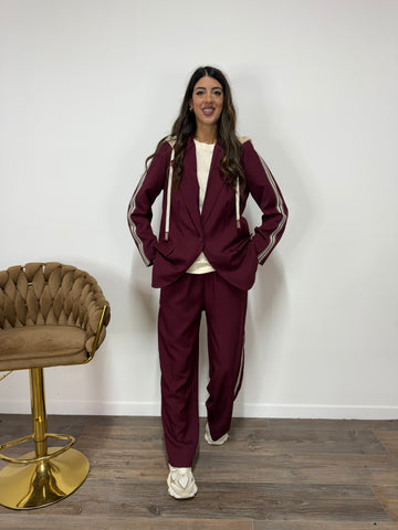 Tailleur New Jersey Bordeaux