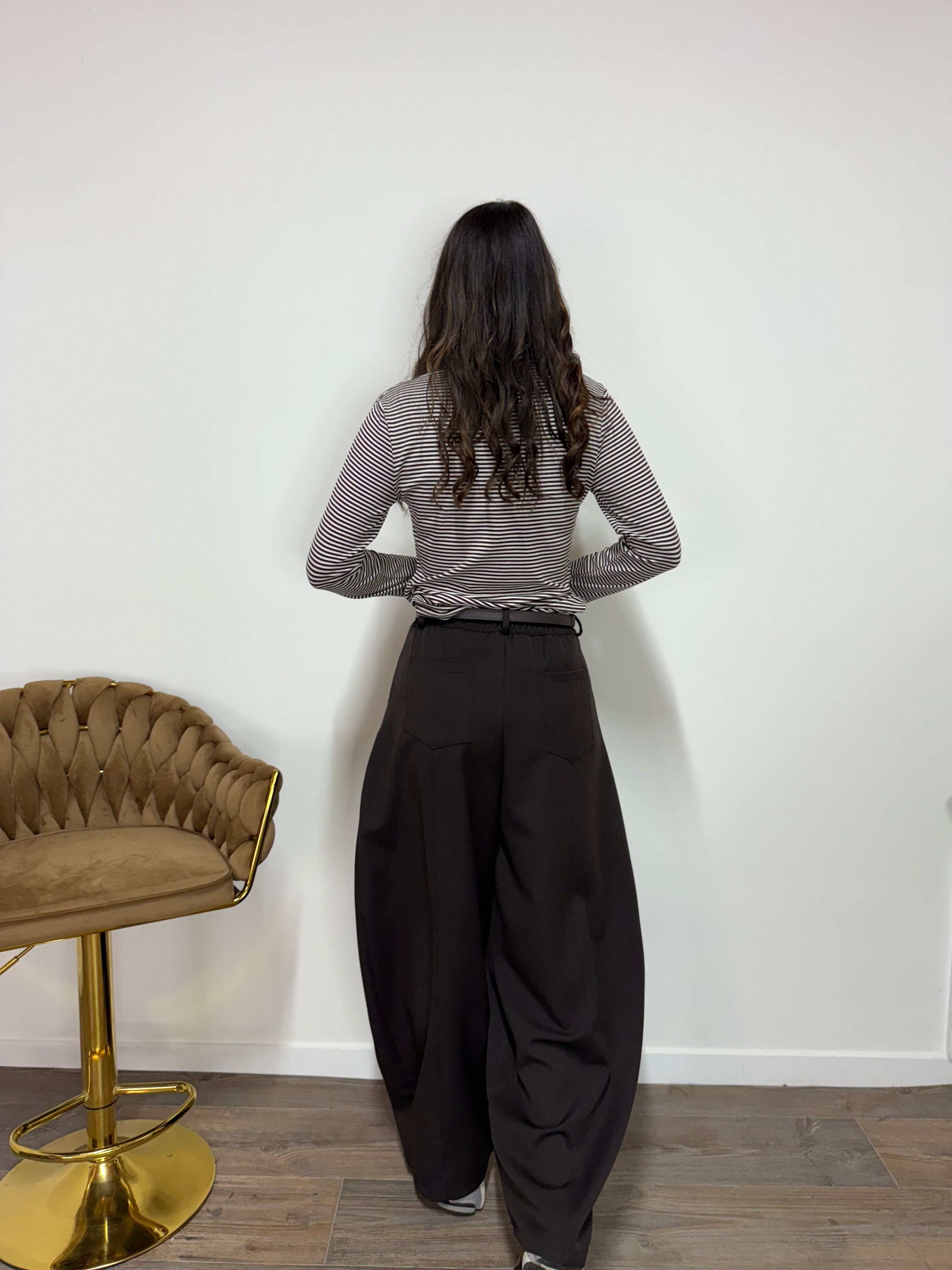 Maglia Ayla Bianca/Marrone