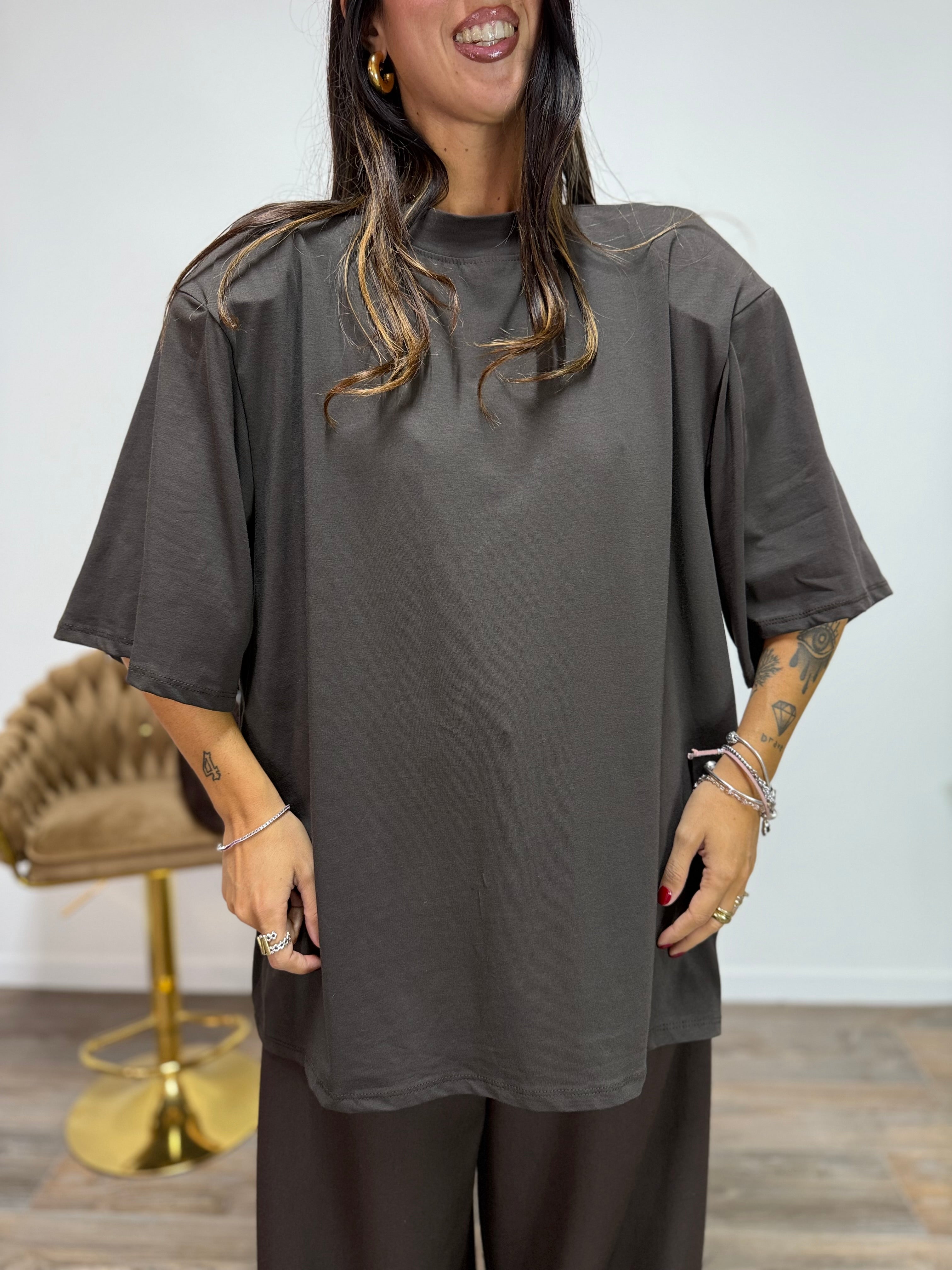 Maxi T-Shirt New York Brown