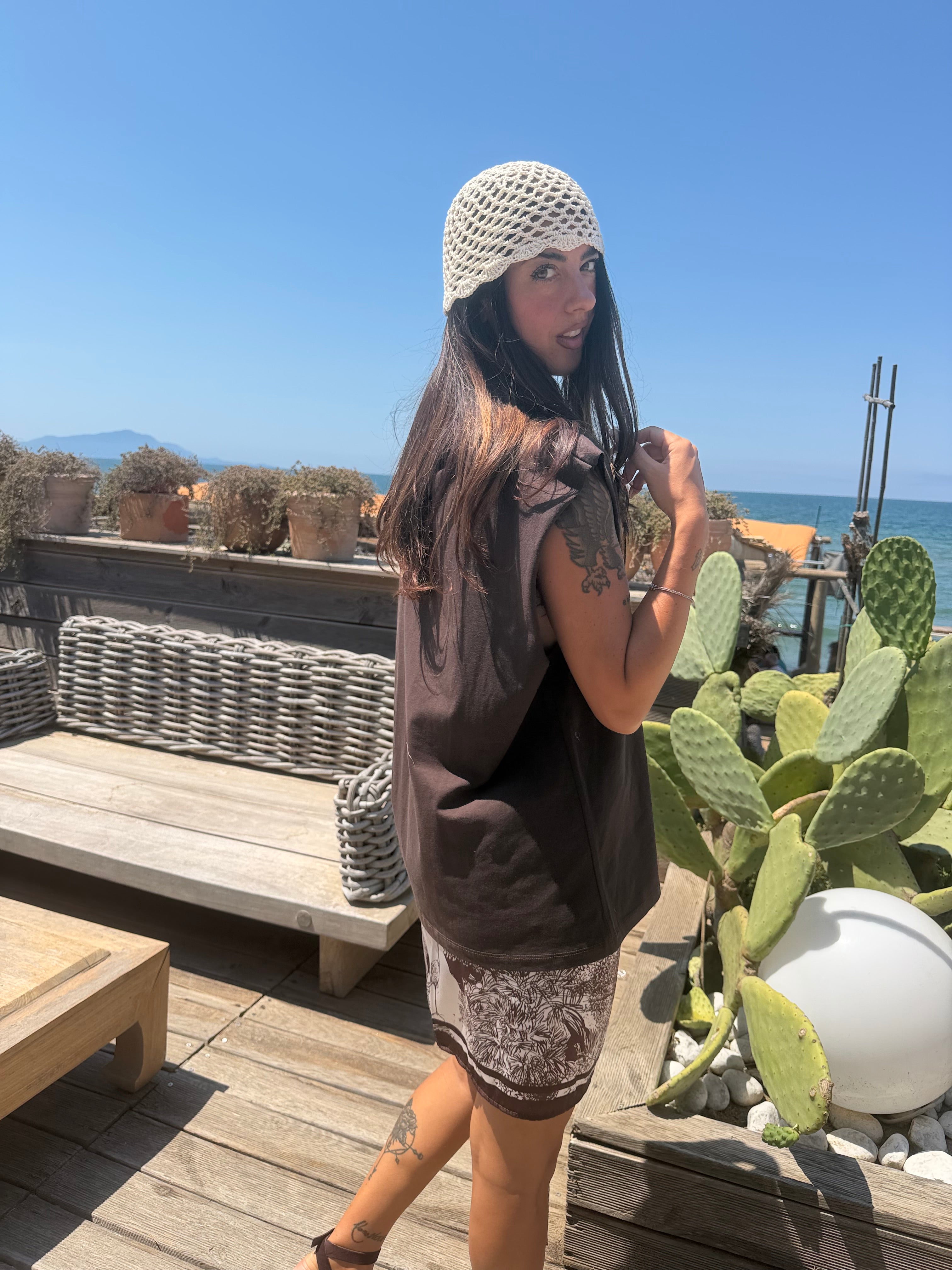 T-Shirt Playa Marrone