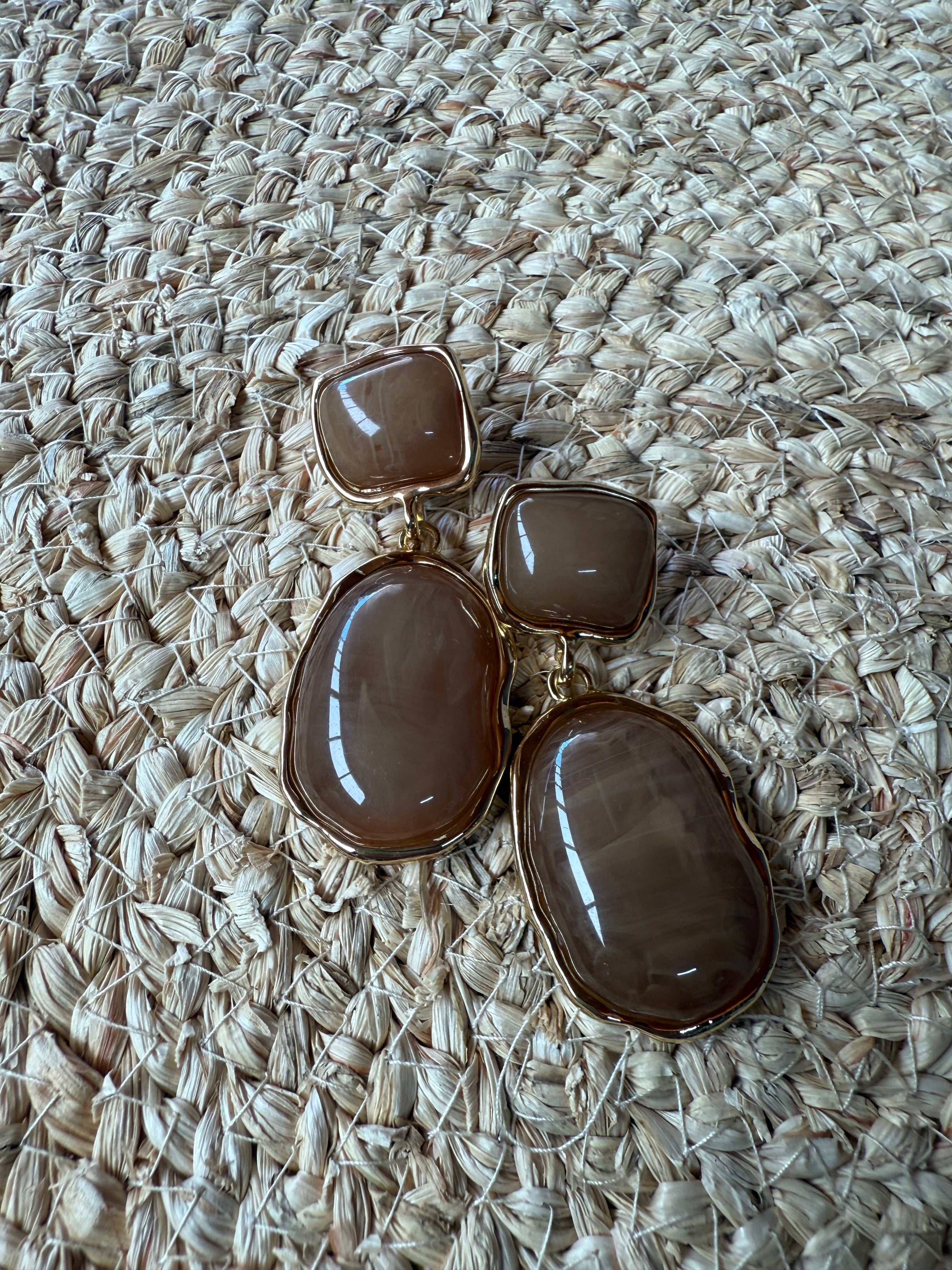 Orecchino Corallo Brown