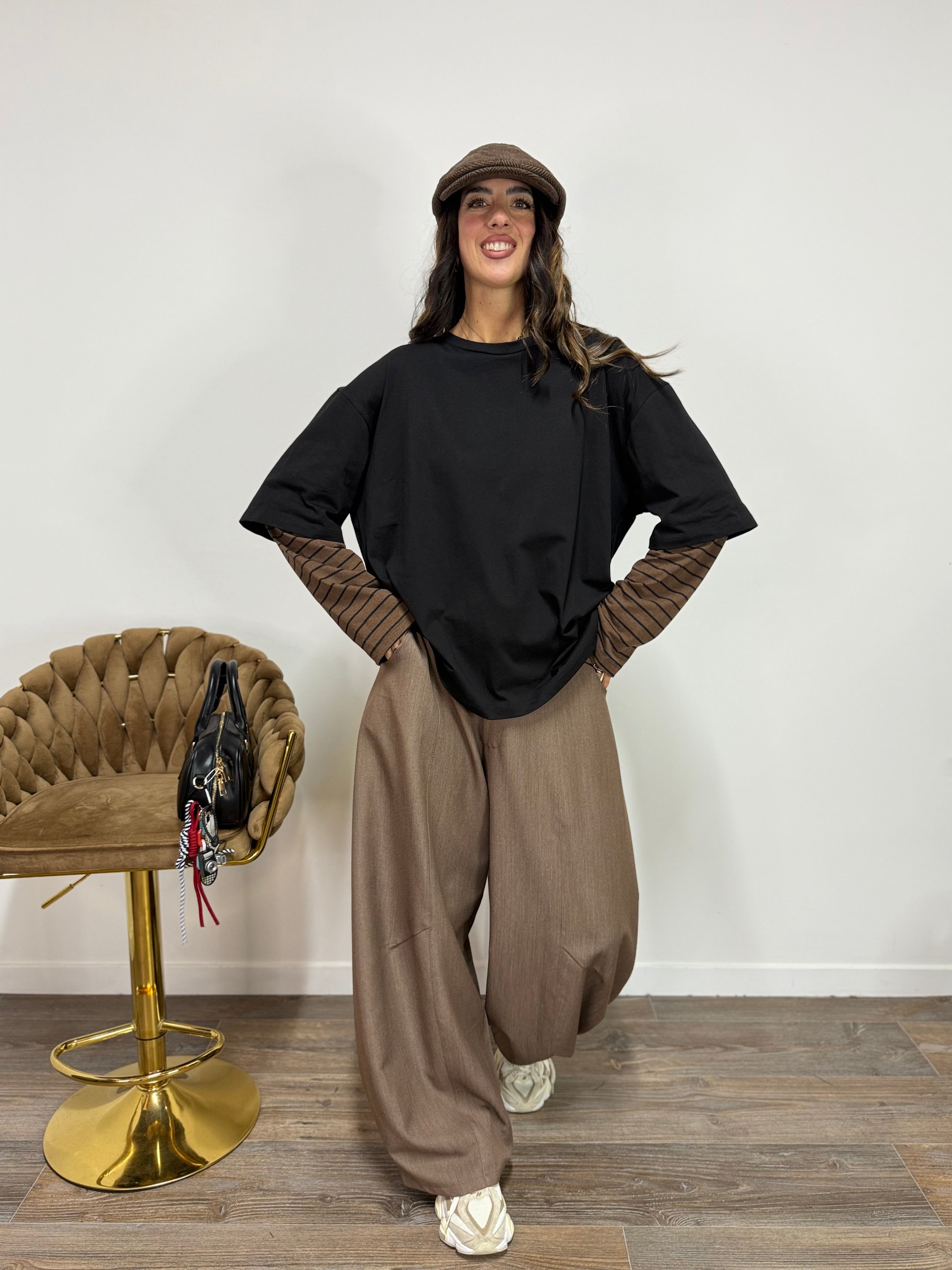 Maglia Stripped Nera JUST WEST