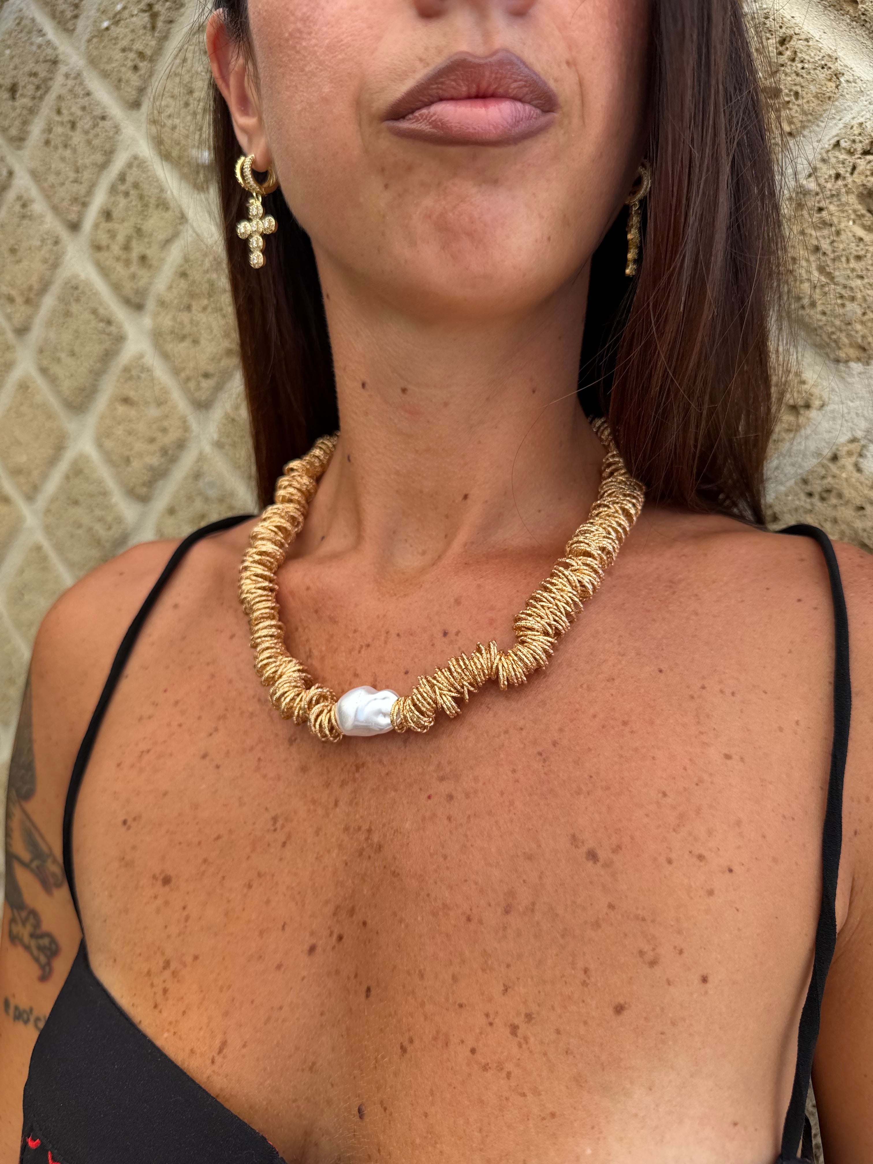 Girocollo Perla Oro