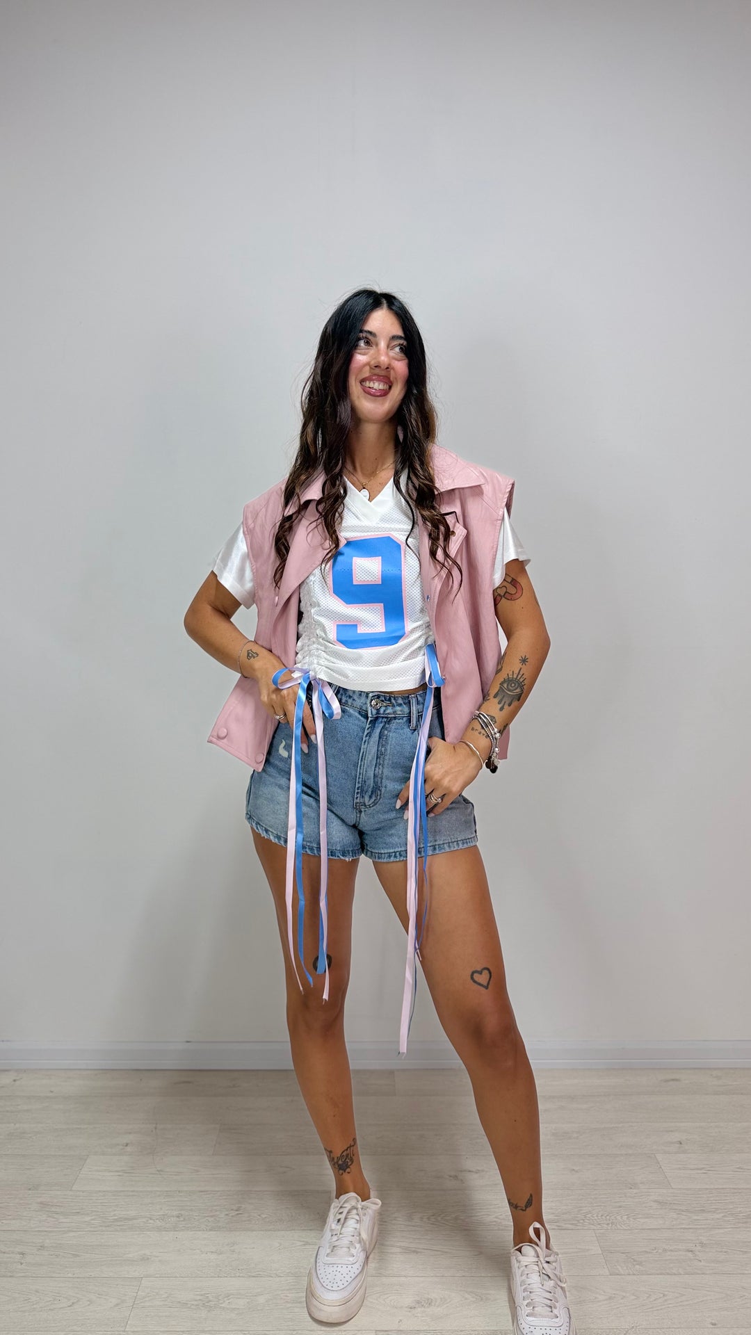 Gilet Biker Rosa